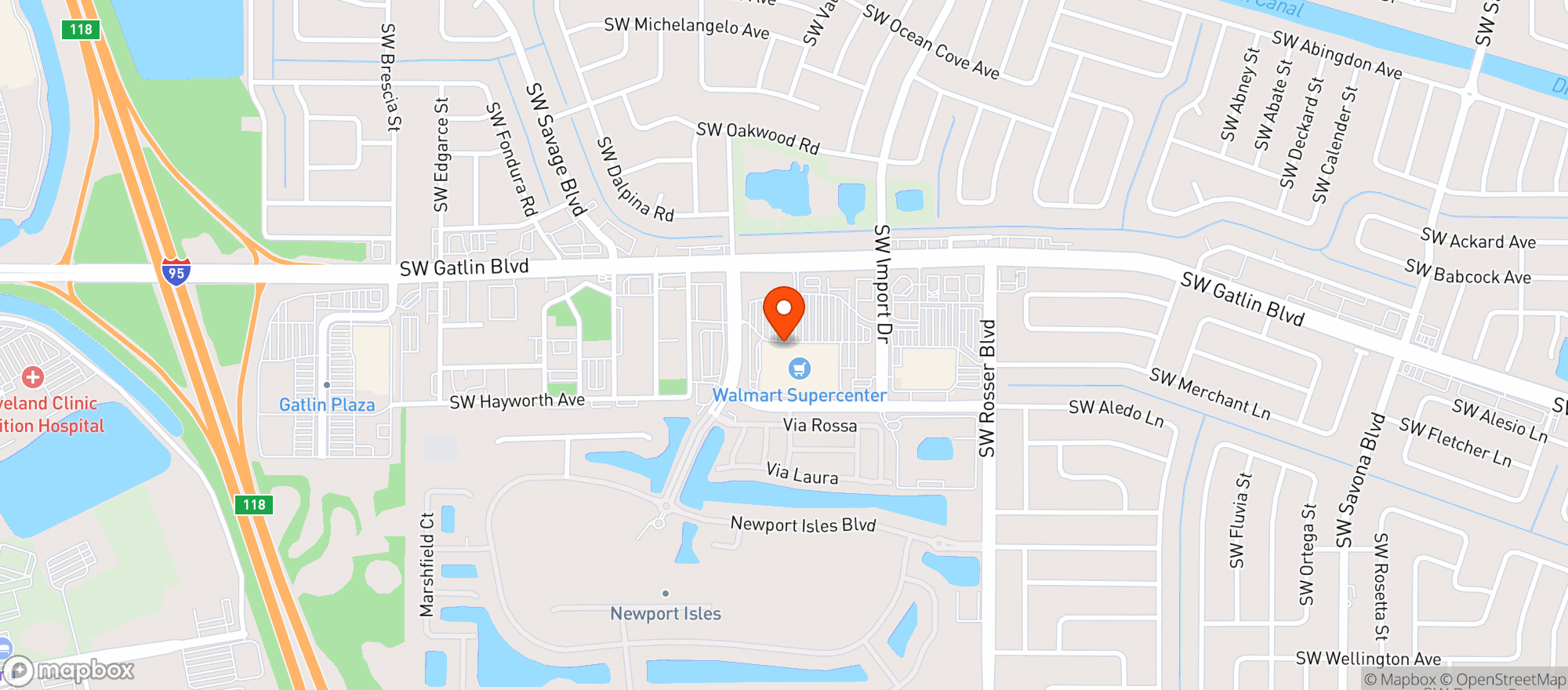 Map showing Walmart Supercenter Liquor Store