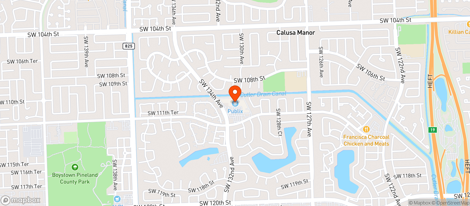 Map showing Publix