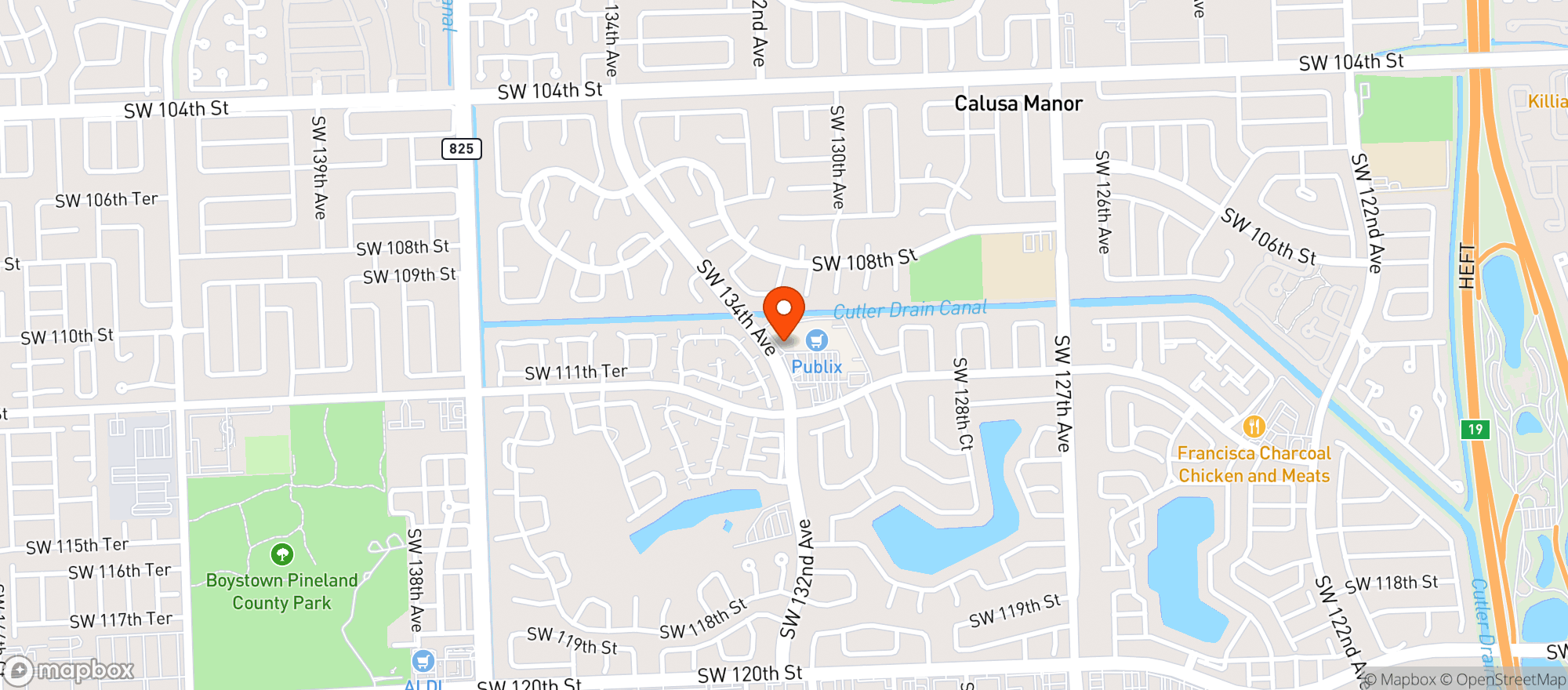 Map showing PUBLIX SUPER MARKET