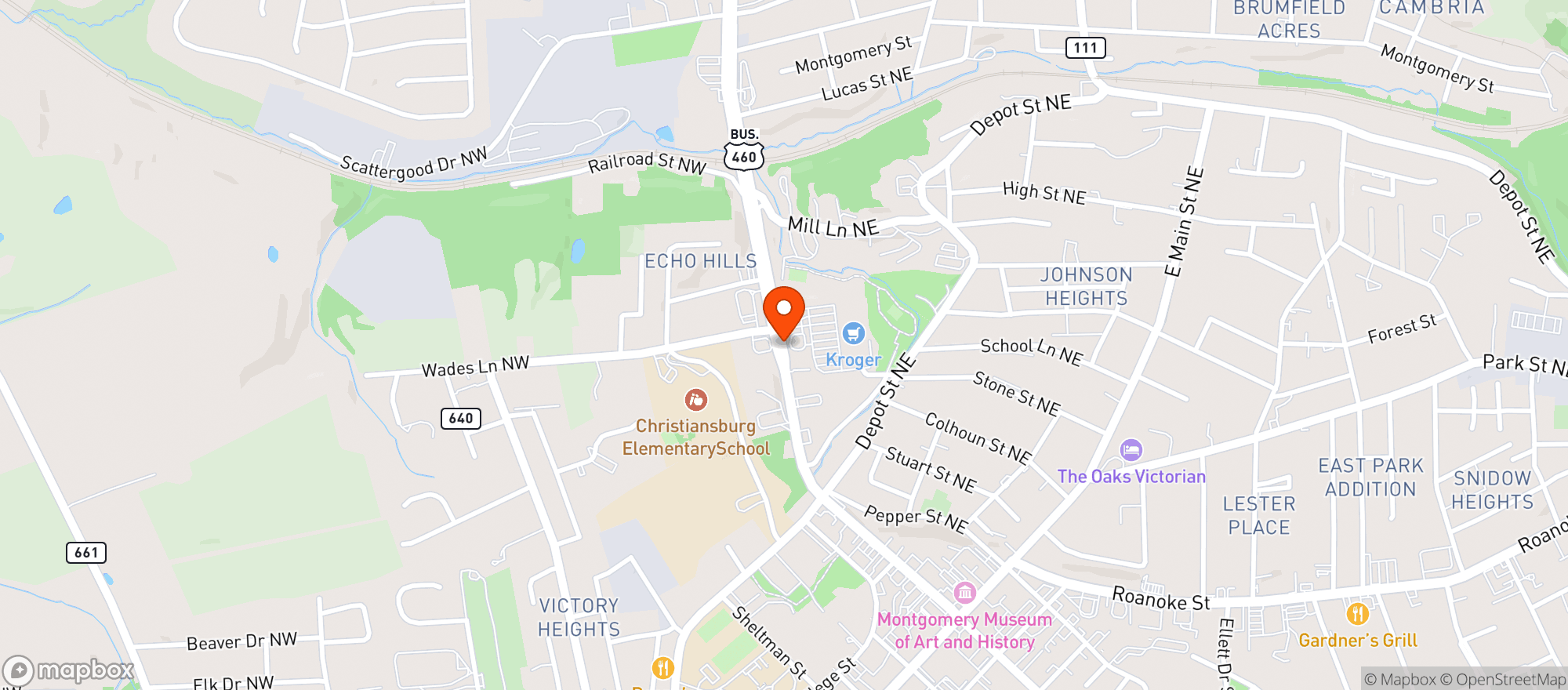 Map showing Kroger Store
