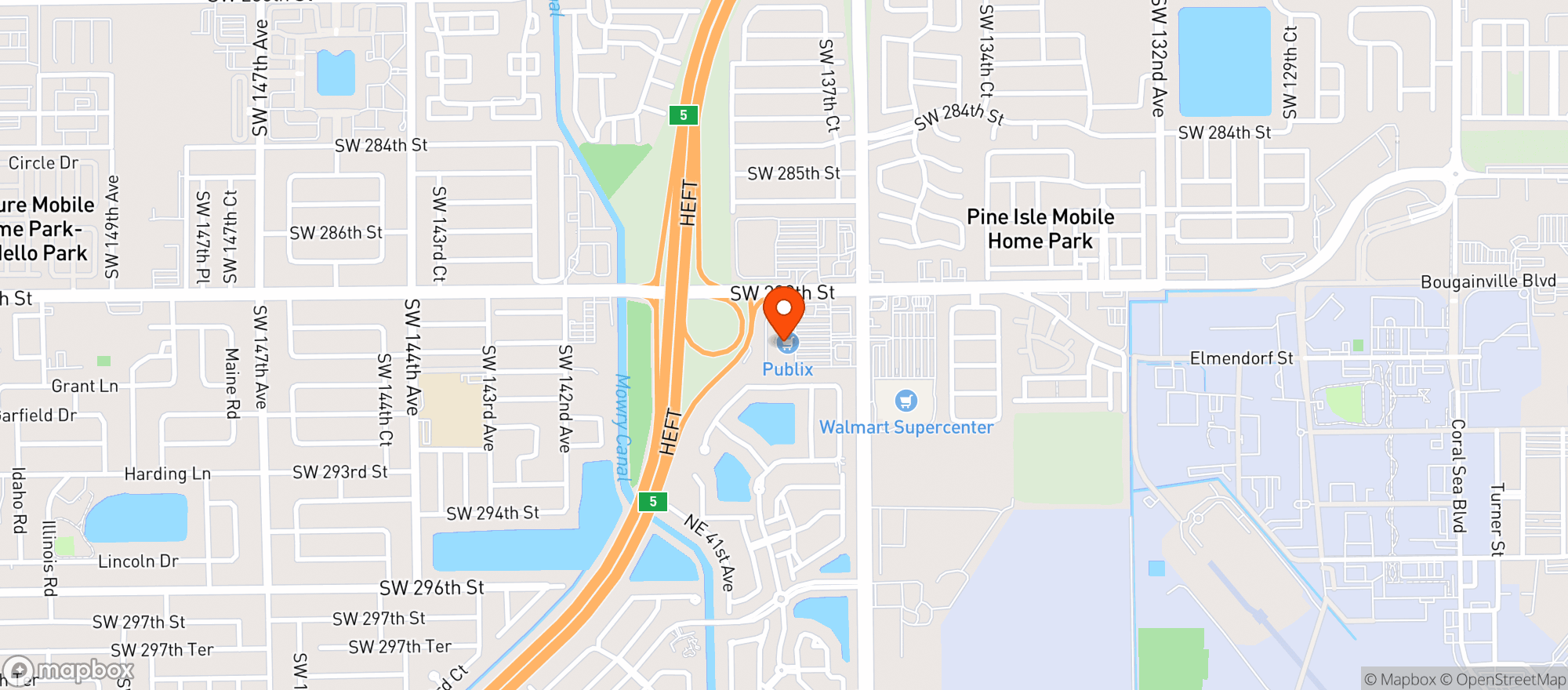 Map showing Publix