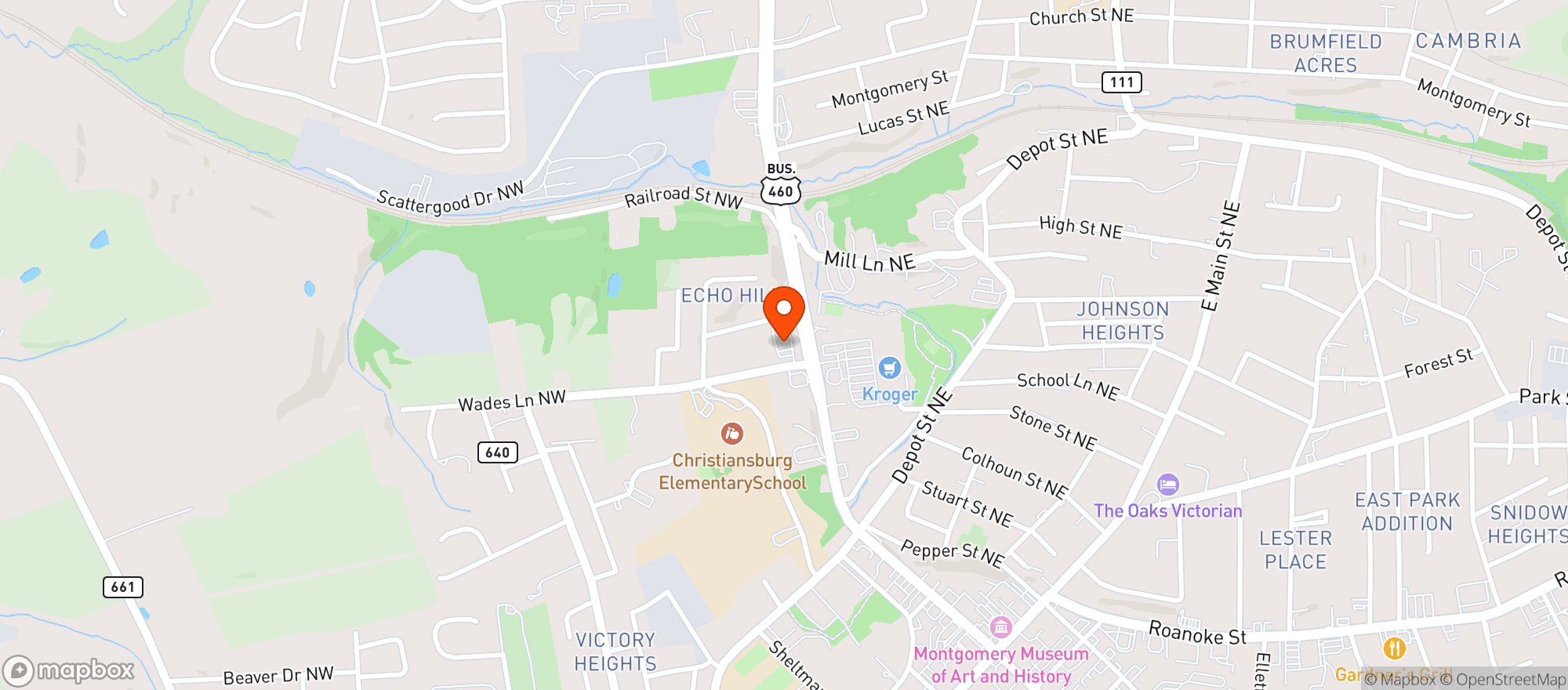 Map showing Cvs