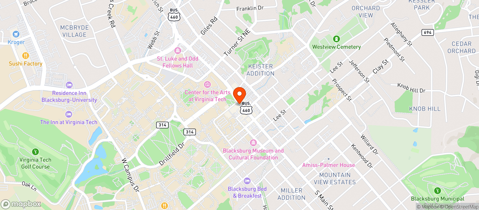 Map showing The Coop Bar & Kitchen