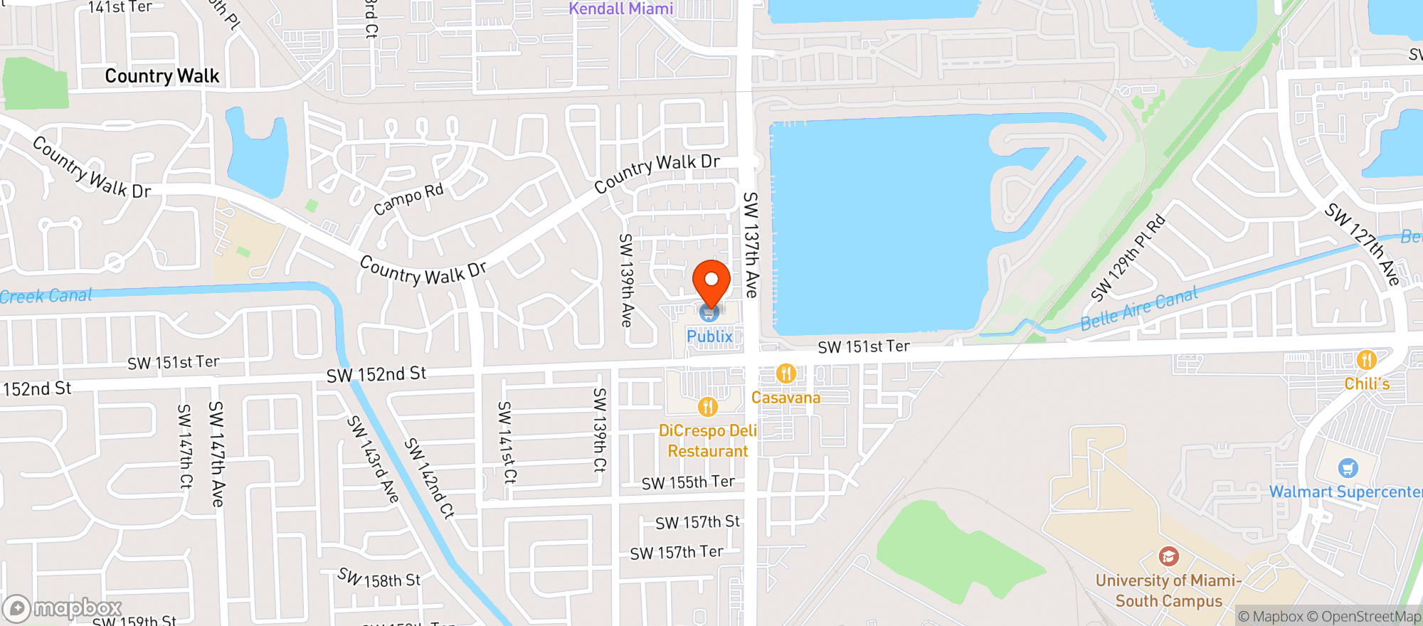 Map showing Publix