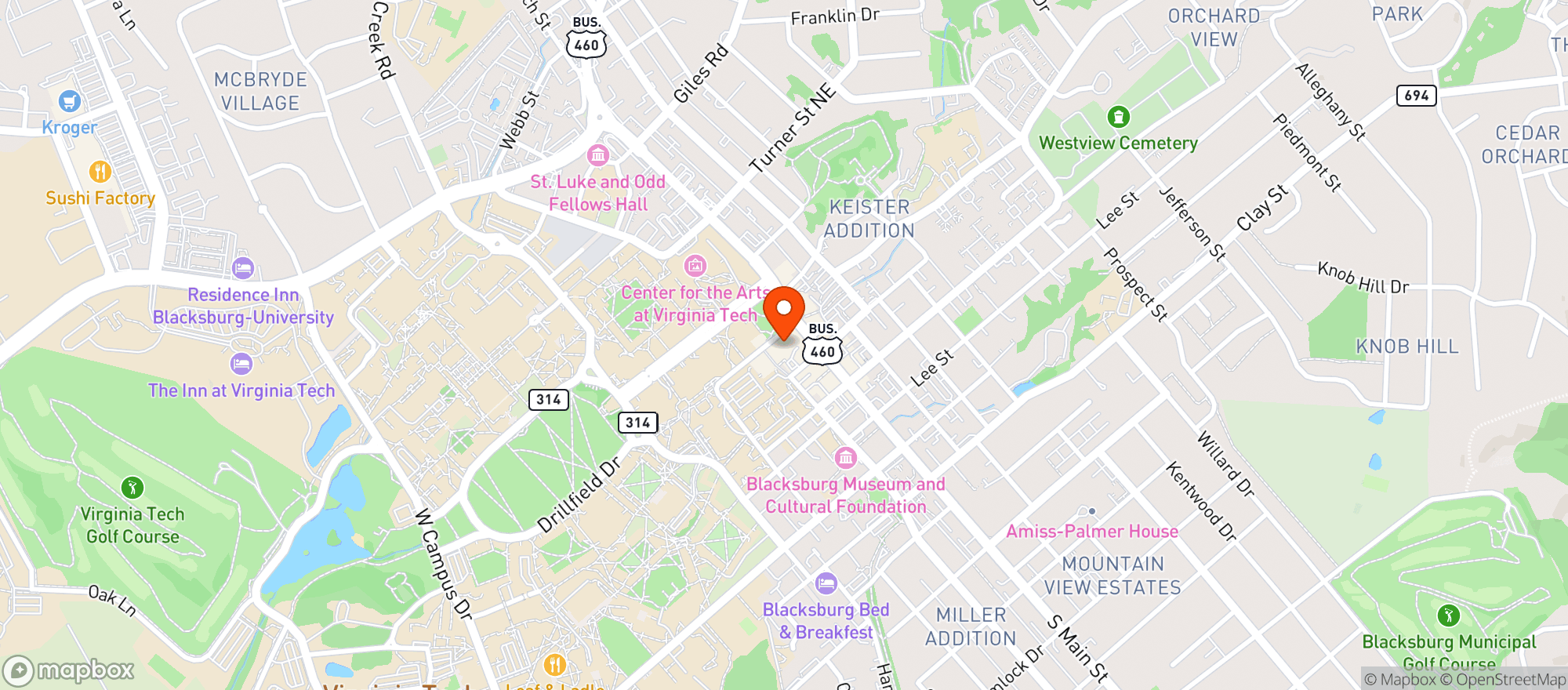 Map showing Lyric Theatre