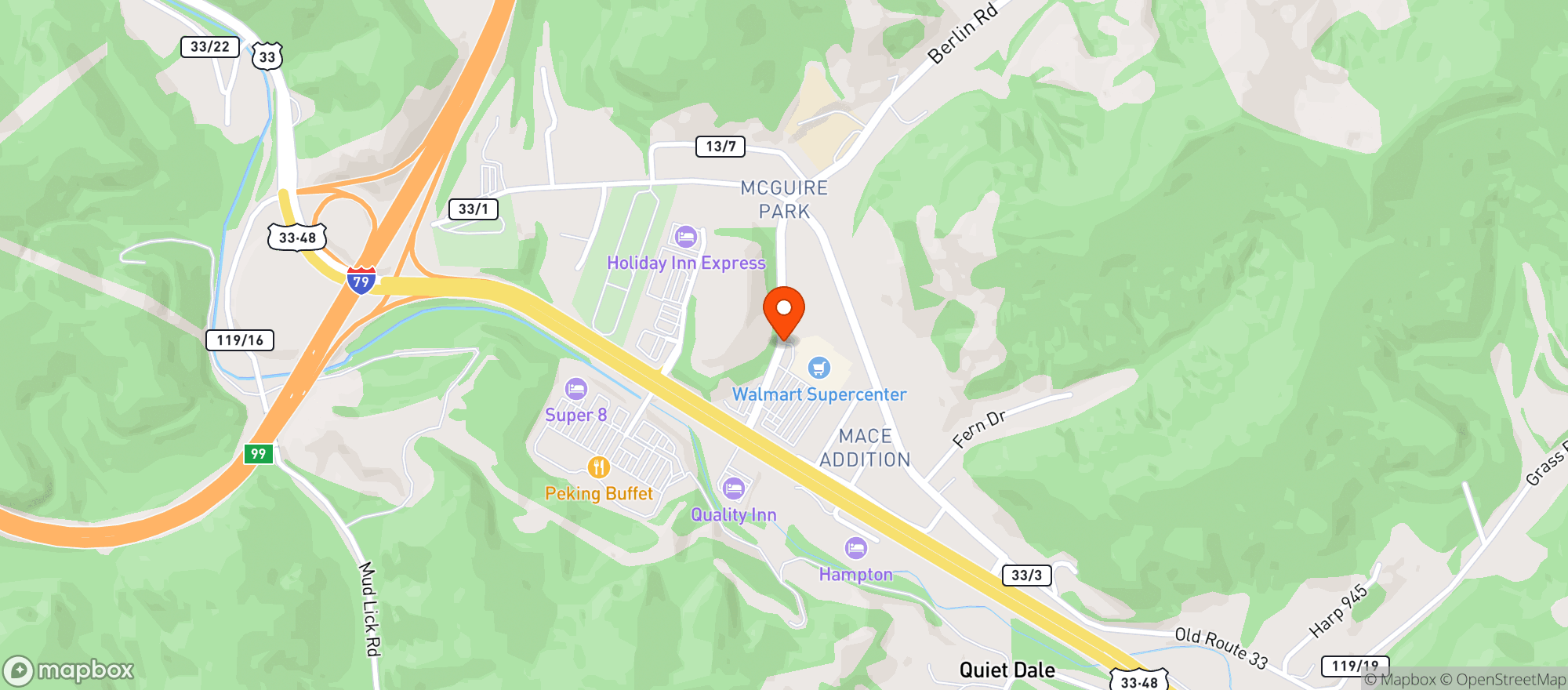 Map showing Walmart Fuel Center