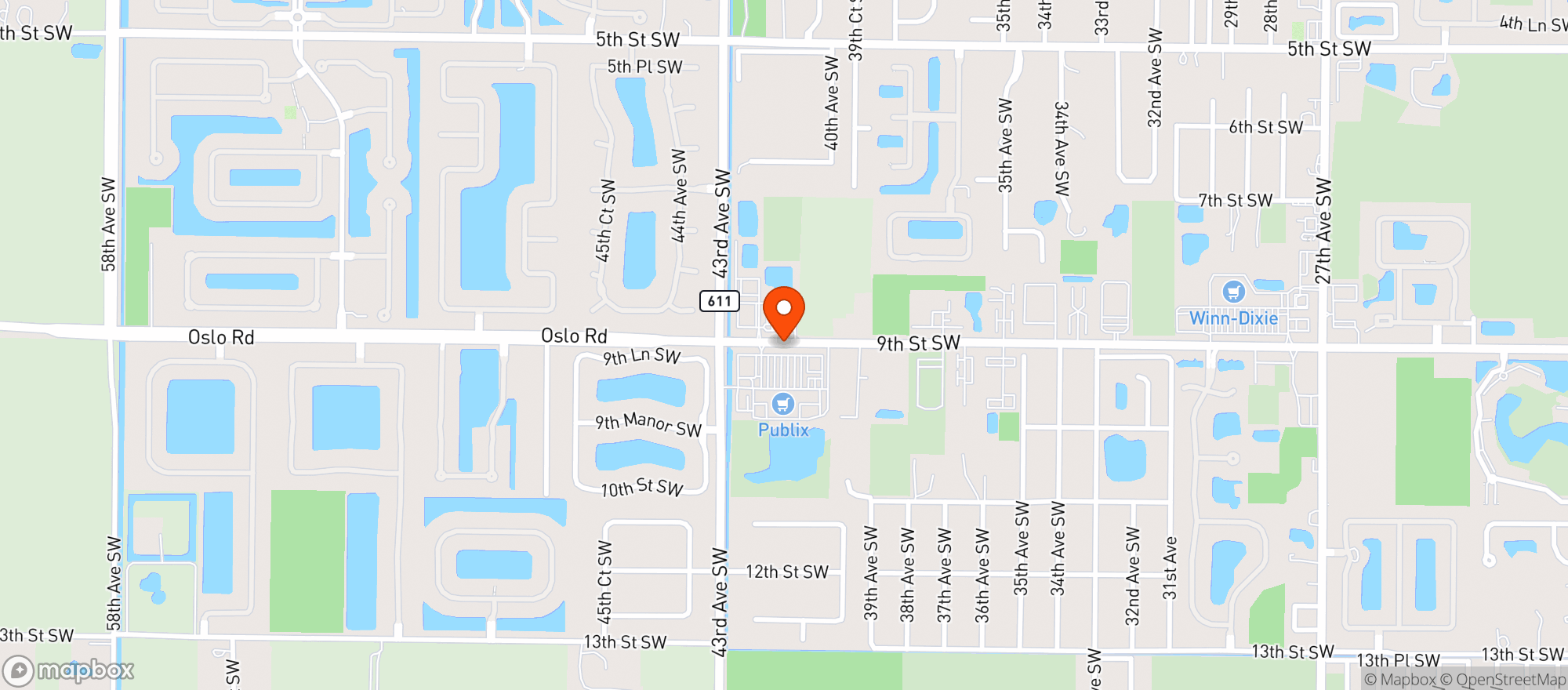 Map showing Publix Super Market