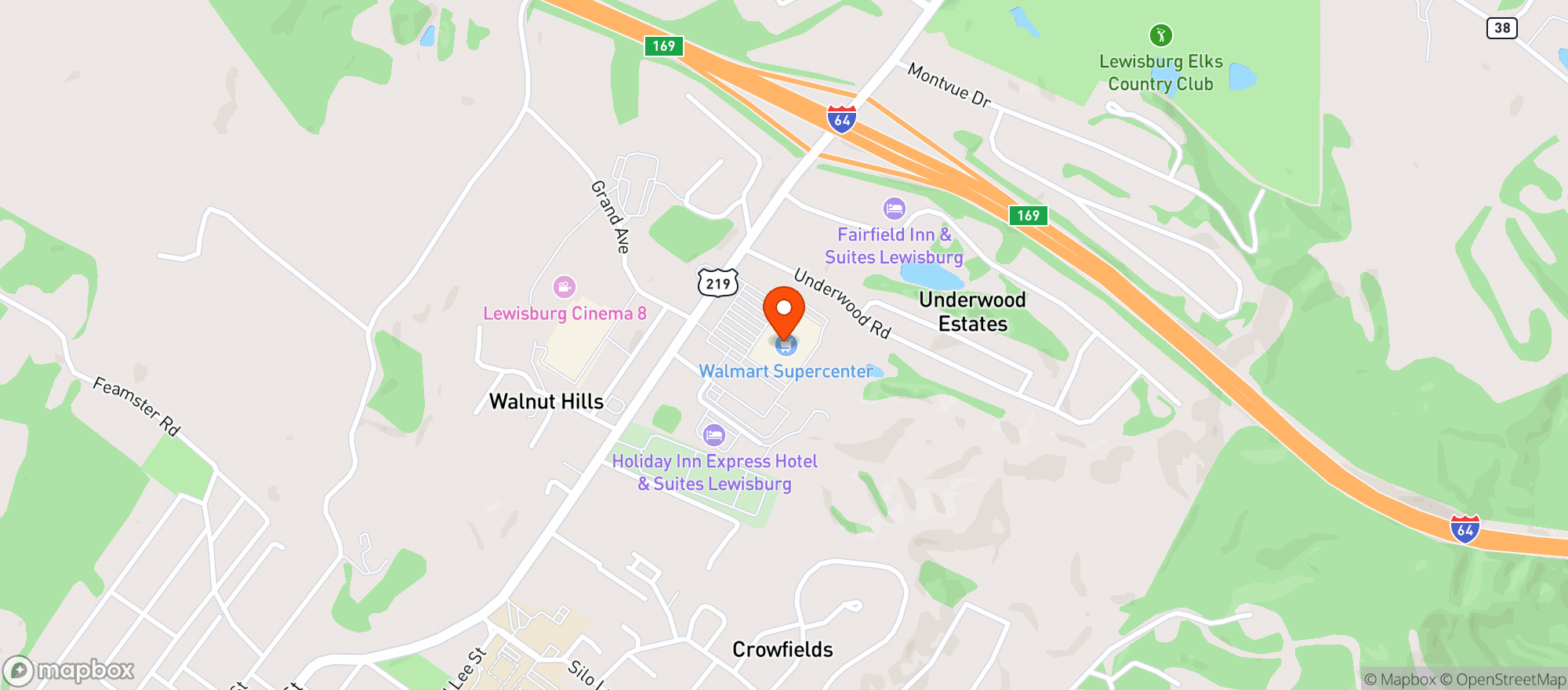 Map showing Walmart Supercenter