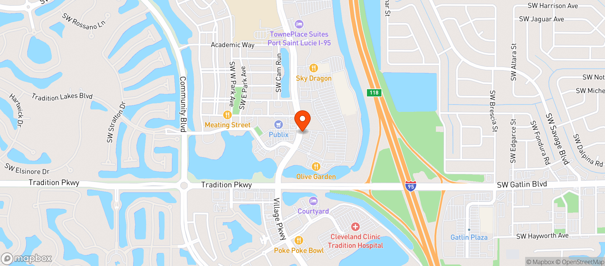 Map showing Target Store