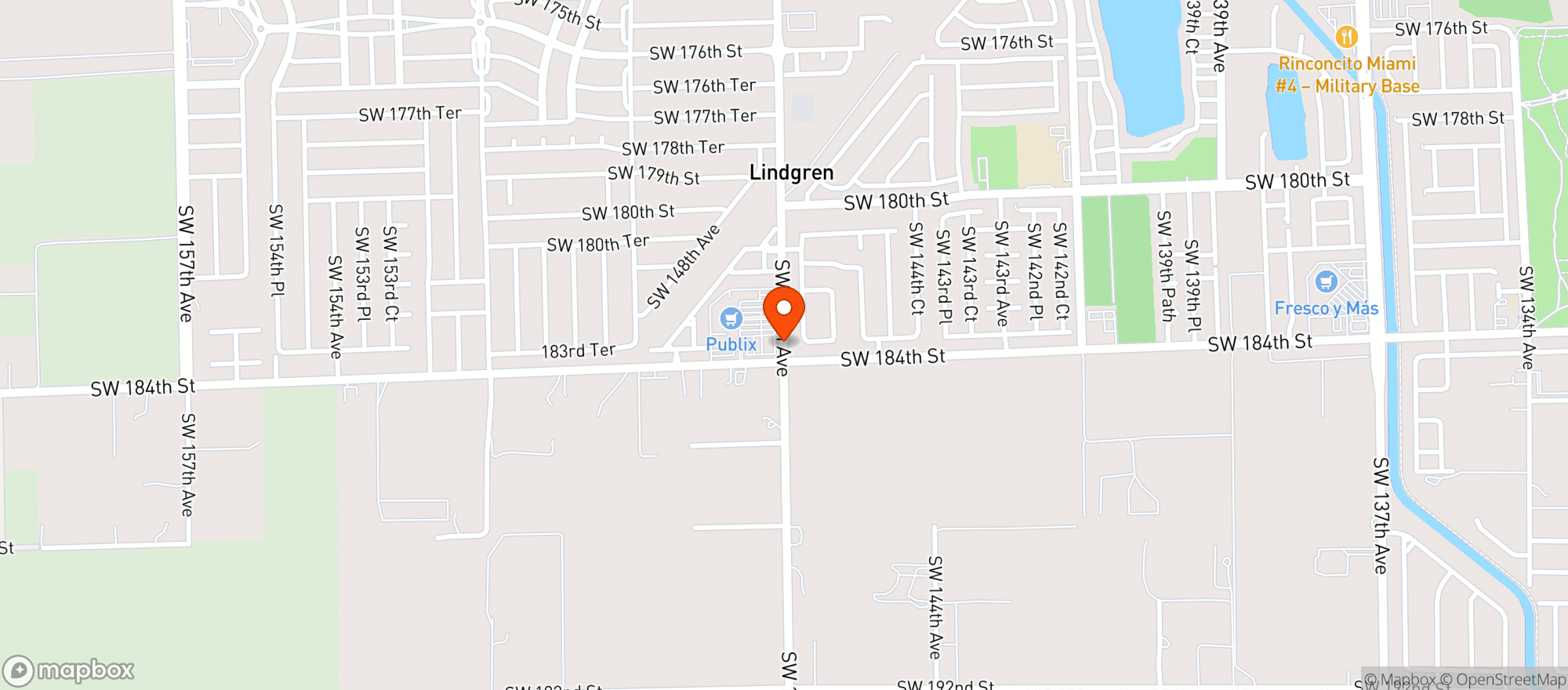 Map showing Publix Super Market