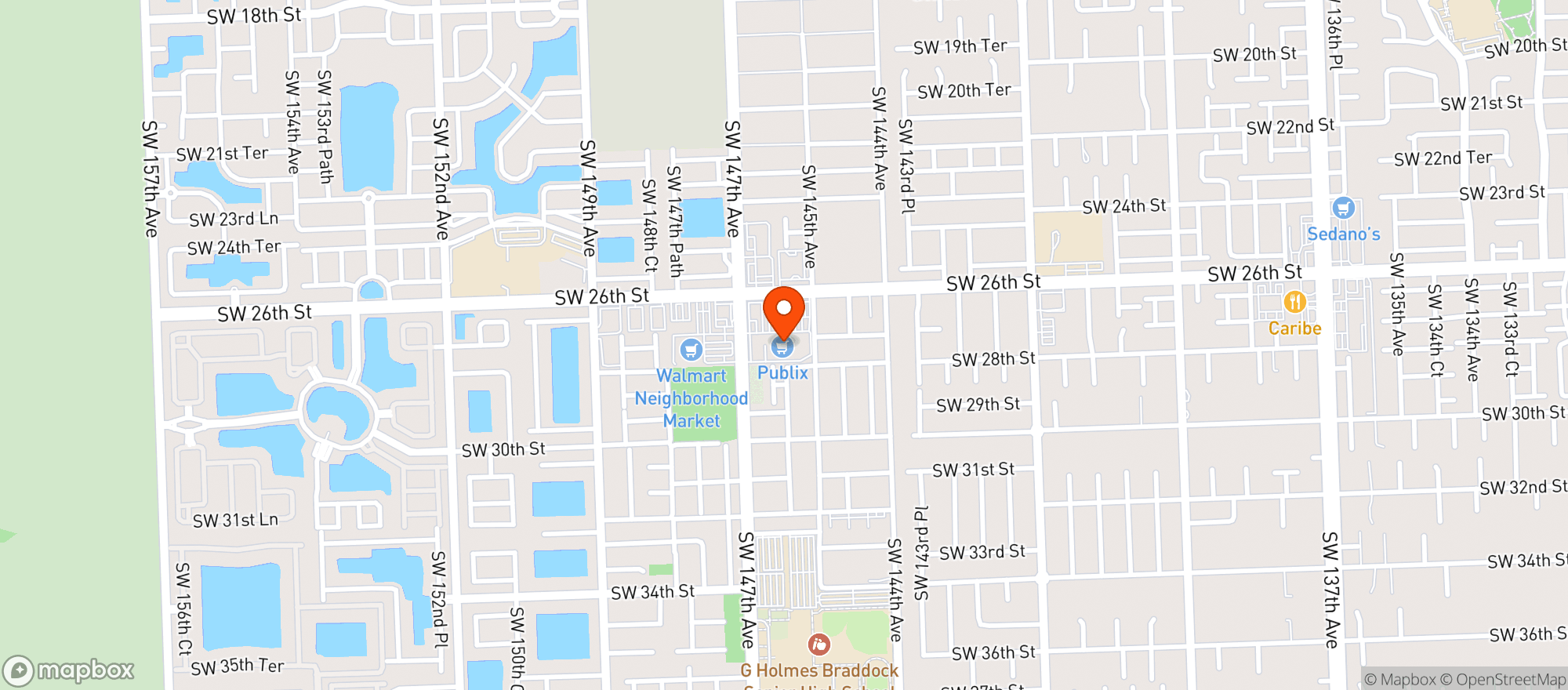 Map showing Publix