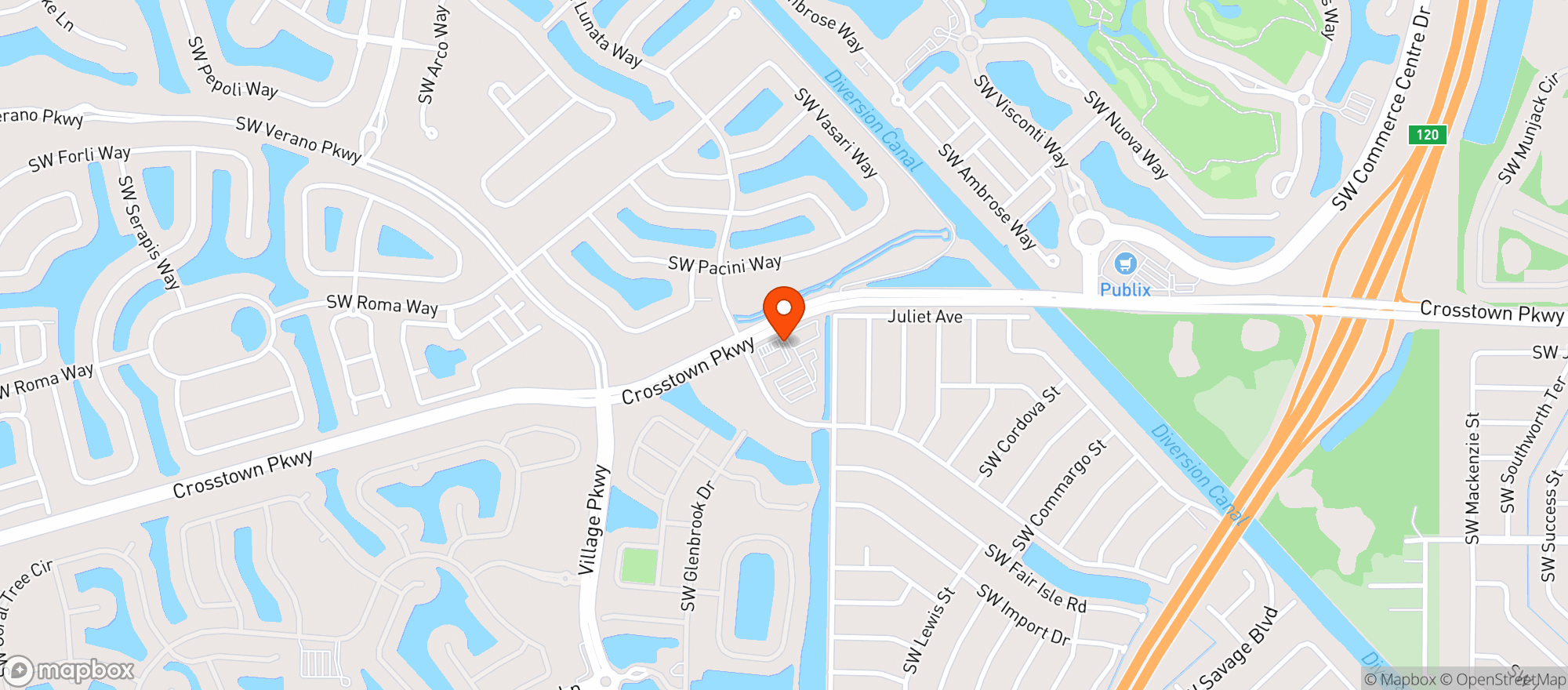 Map showing Circle K #6990