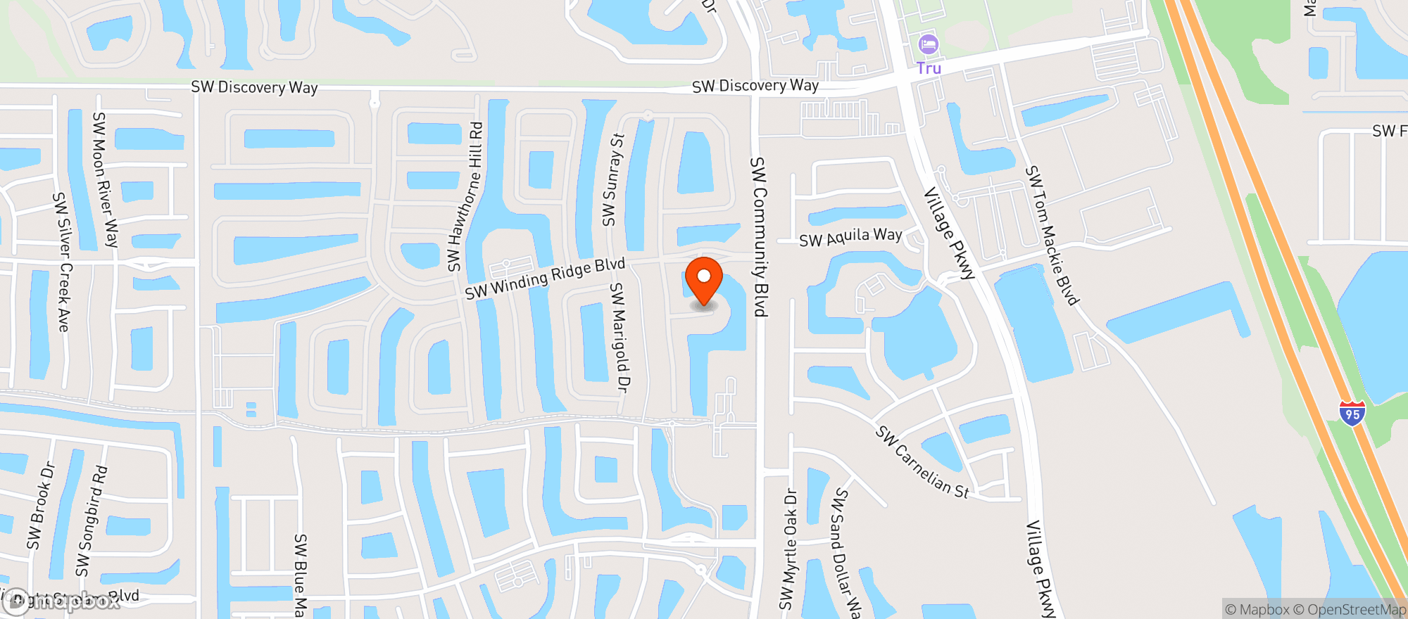 Map showing Valencia Cay At Riverland