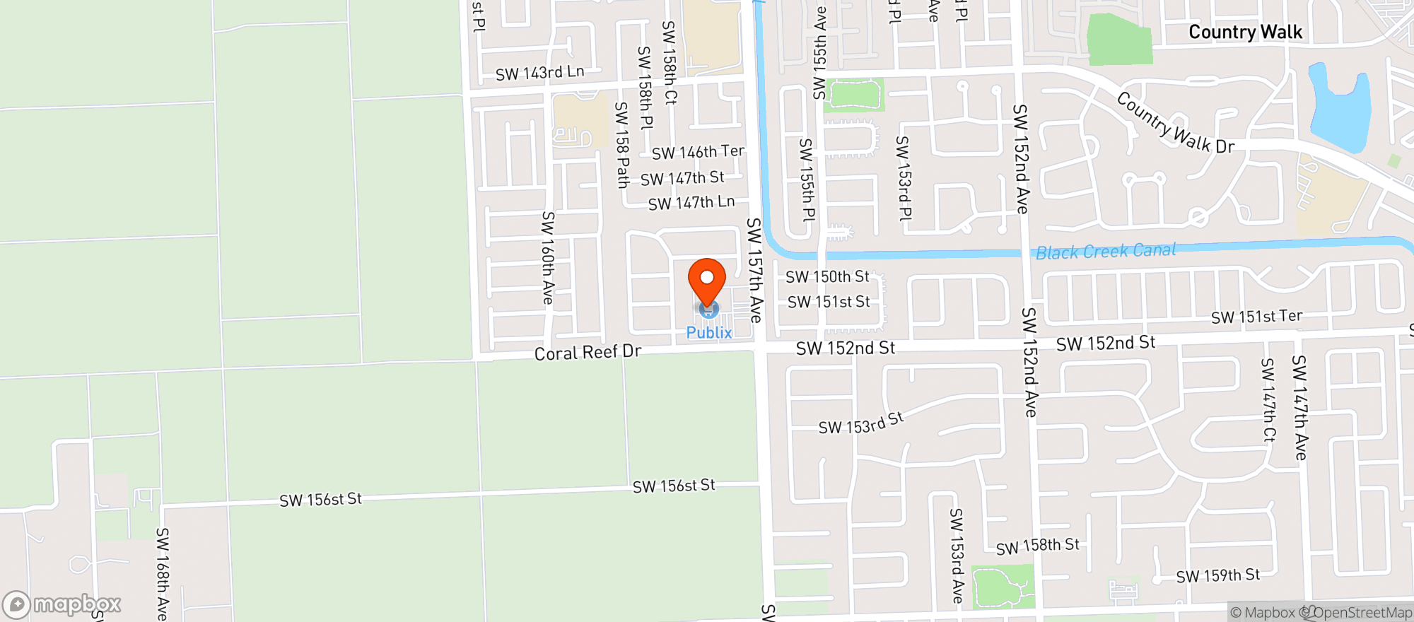 Map showing Publix Super Market