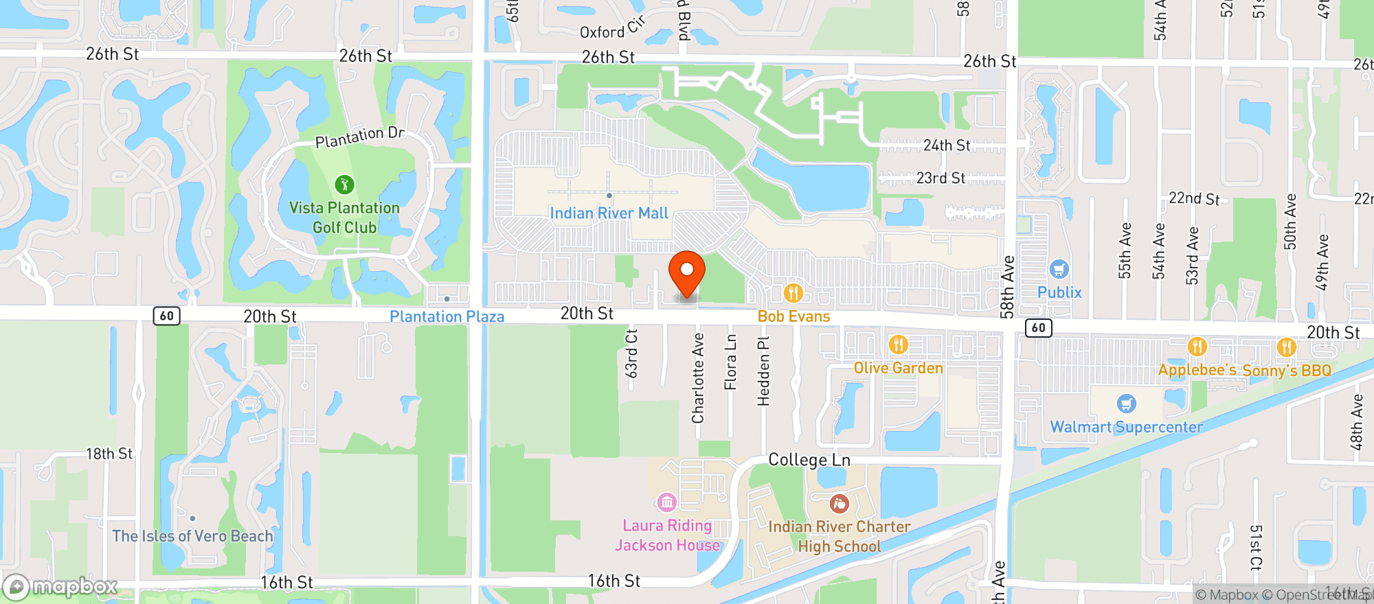 Map showing Vitamin Shoppe - Vero Beach