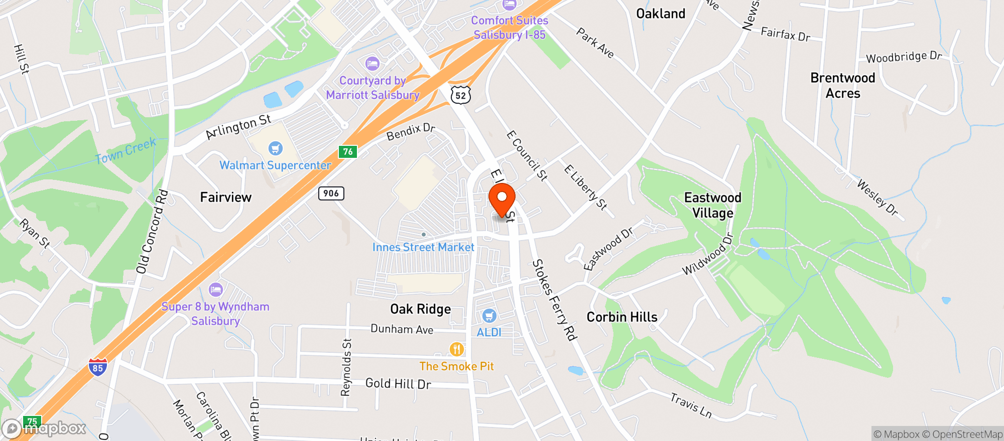 Map showing Buffalo Wild Wings Gril #710
