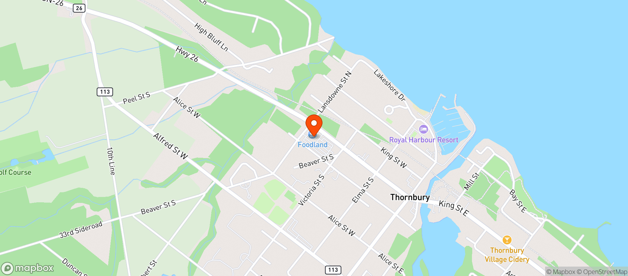 Map showing Foodland 6792