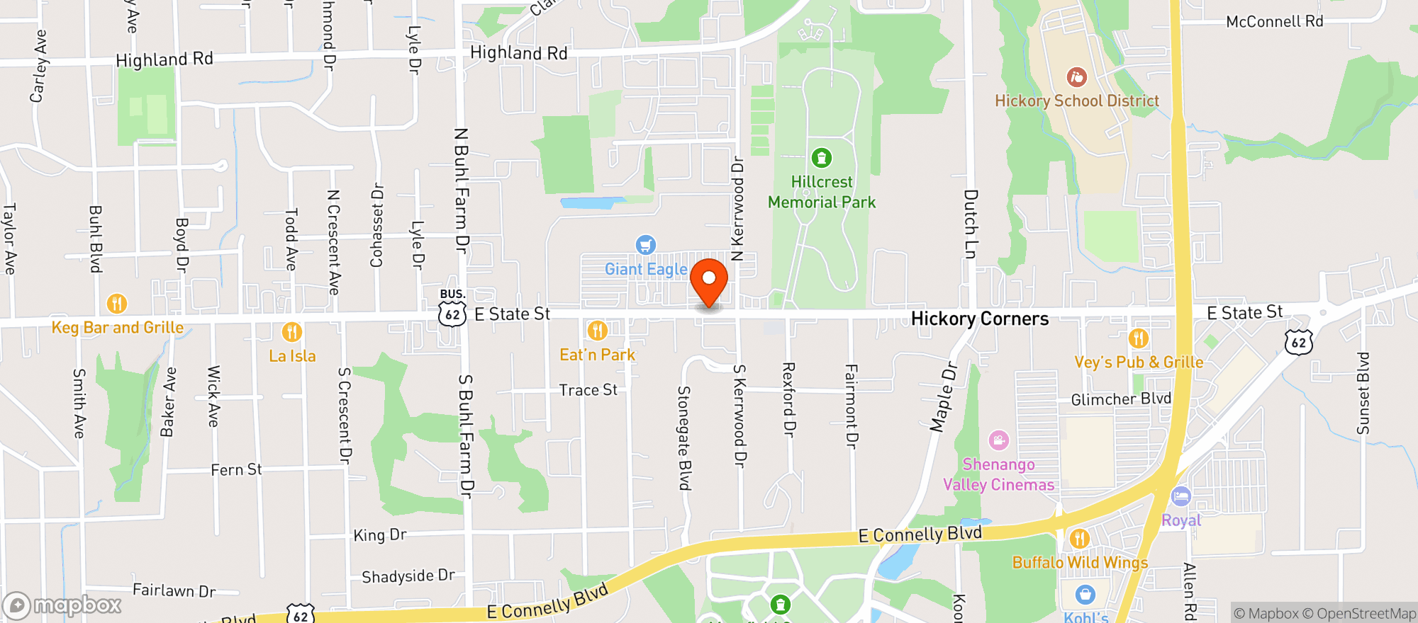Map showing DETOLLAS MICRO BREWS & MORE