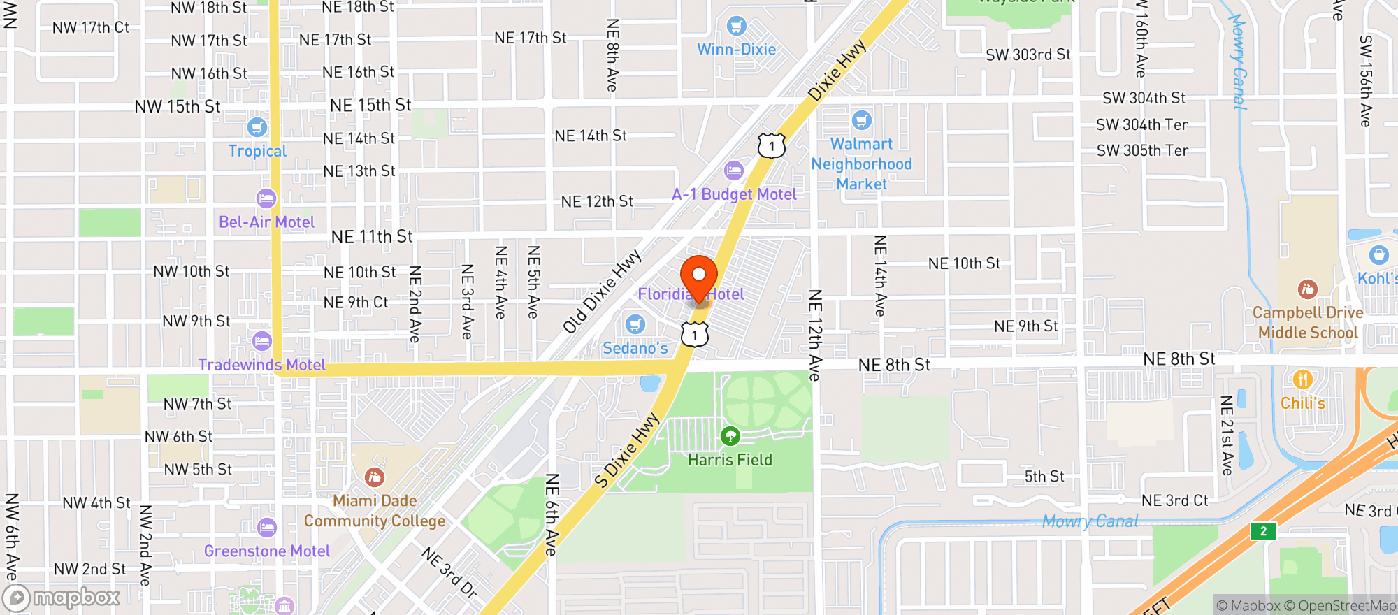 Map showing Publix