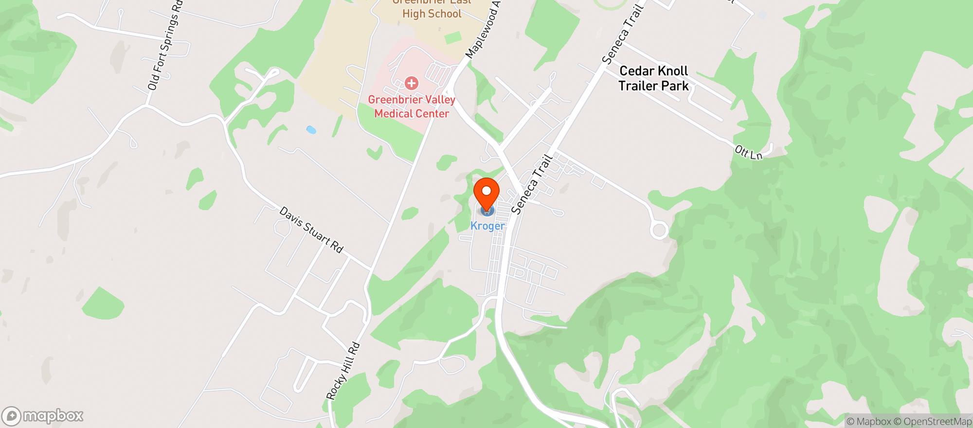 Map showing Kroger