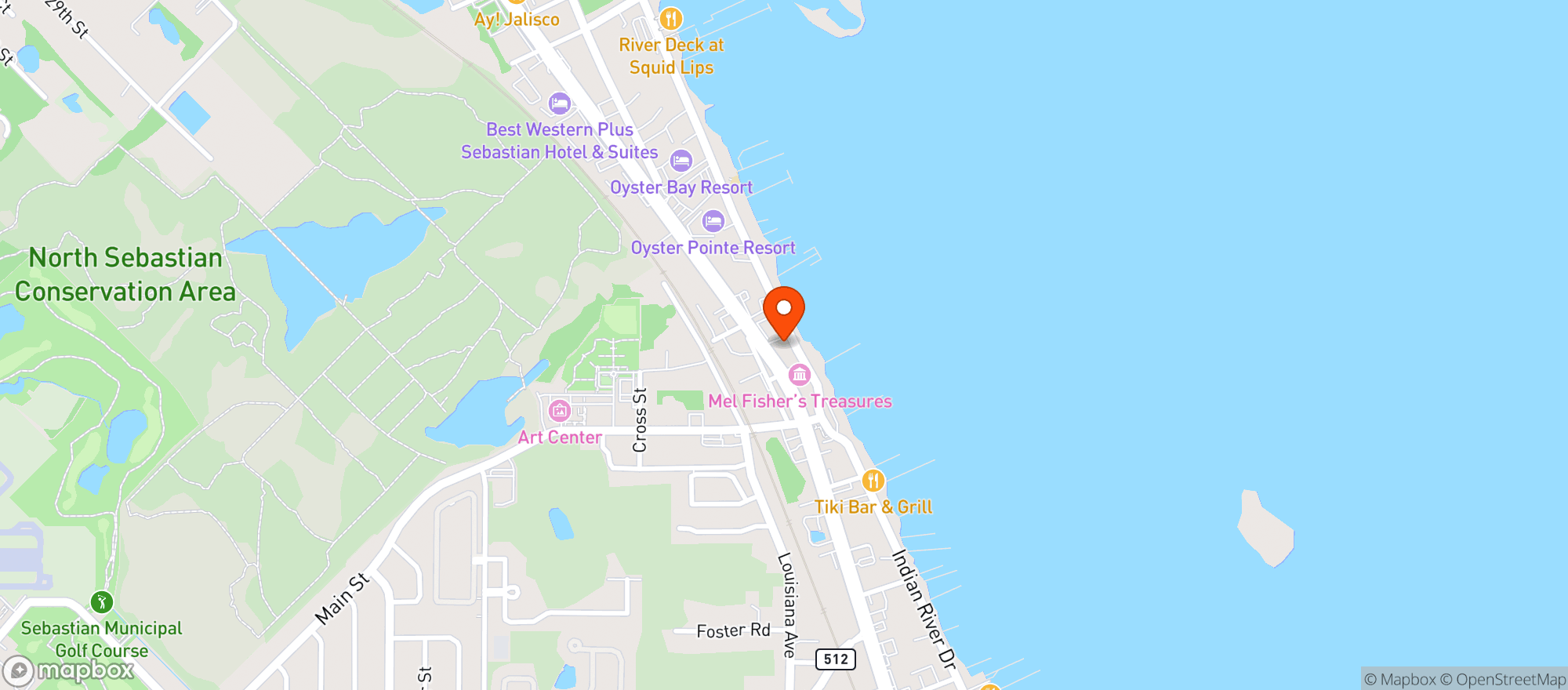 Map showing Earls Hideaway Lounge Inc