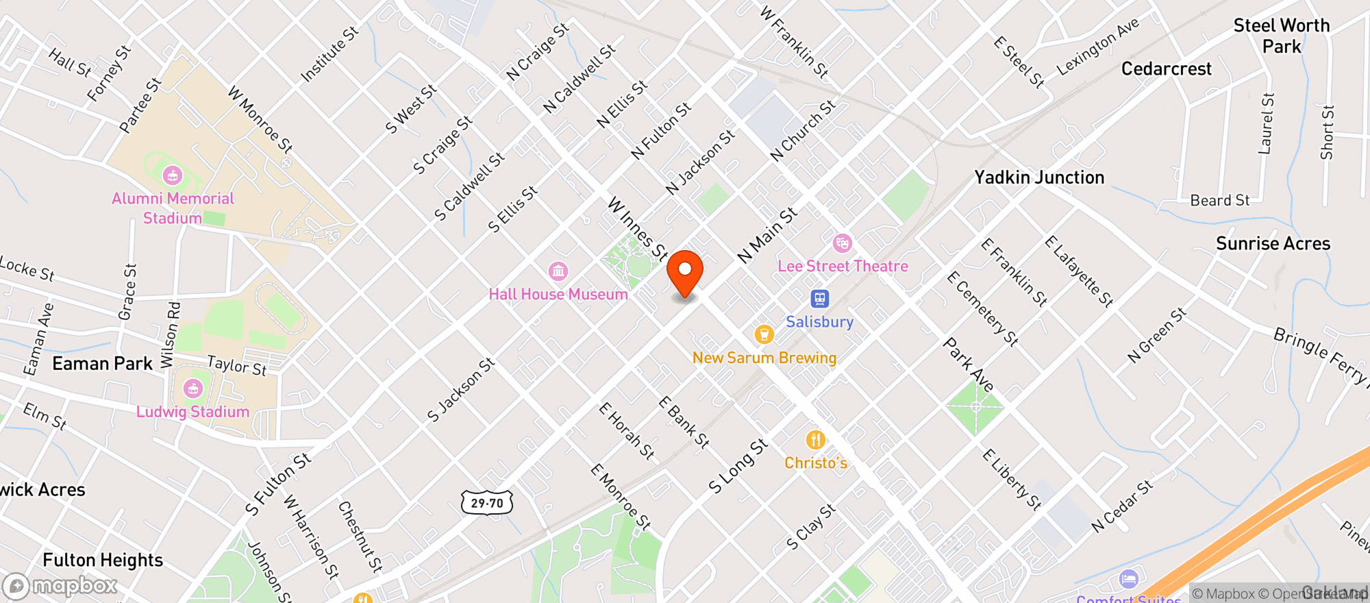 Map showing SALISBURY WINE SHOP