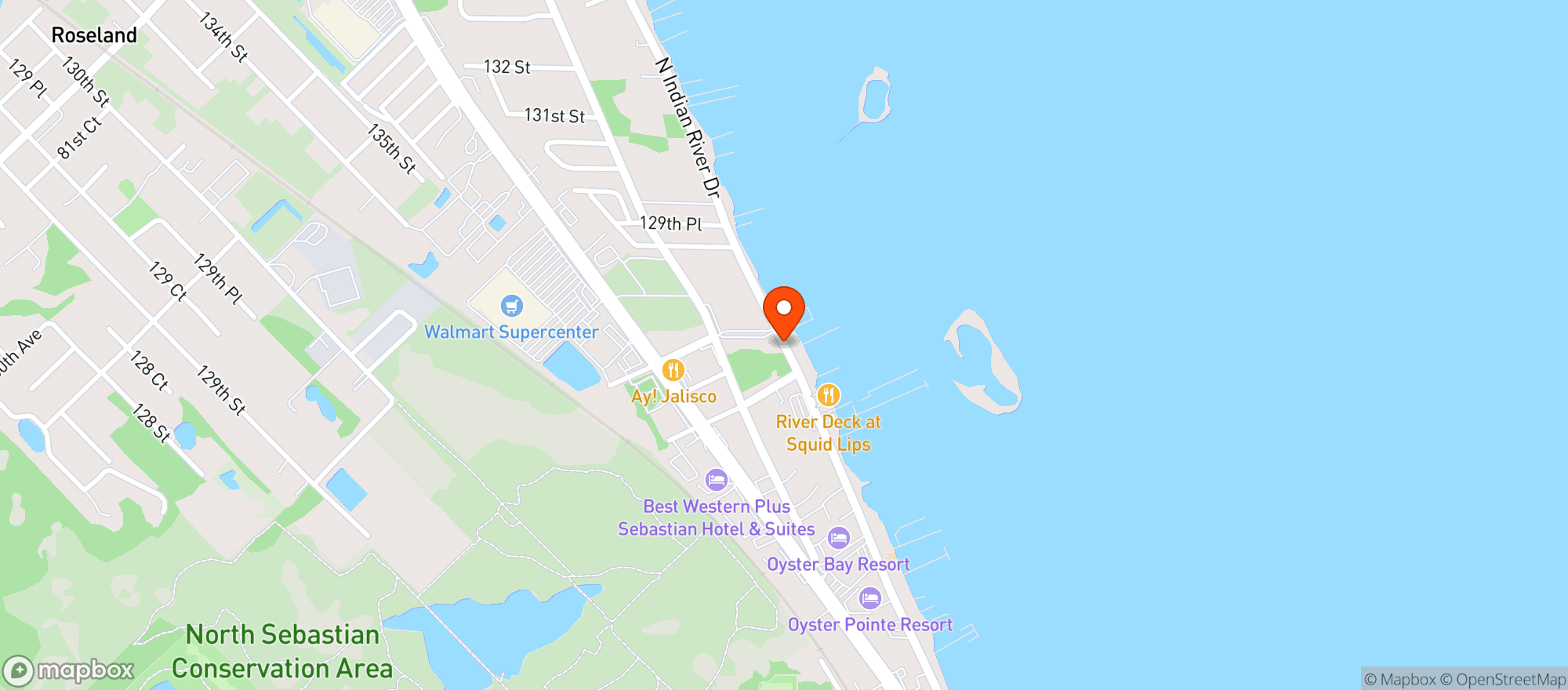 Map showing Sebastian Saltwater
