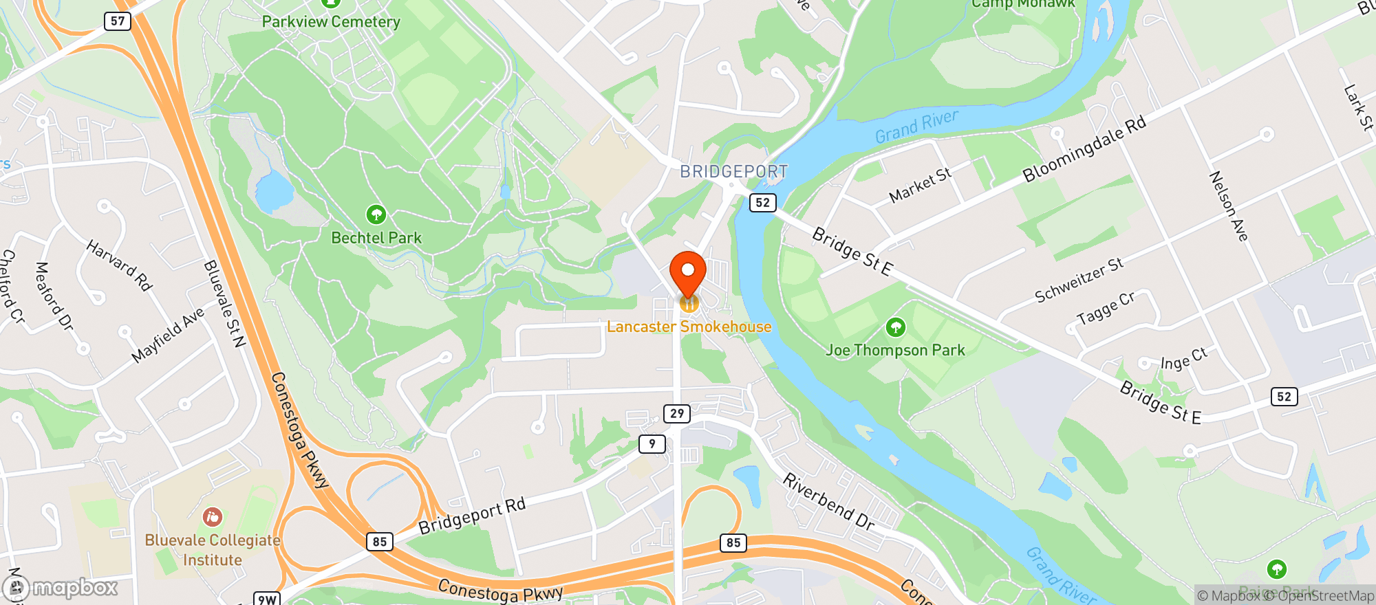 Map showing Lancaster Smokehouse