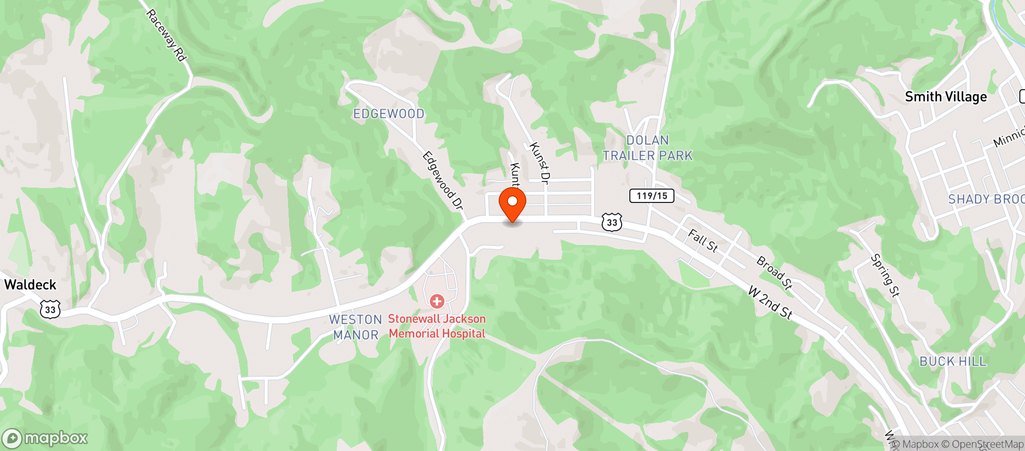 Map showing Par Mar #136/Mountaineer Mart