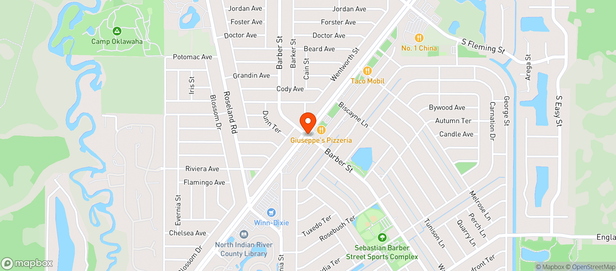 Map showing Winn Dixie #2394 (Liquor)