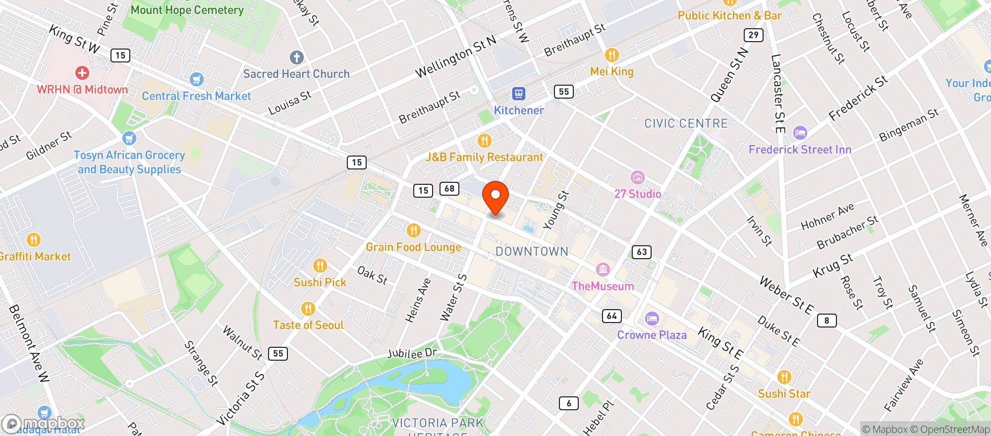 Map showing Marché Leo's