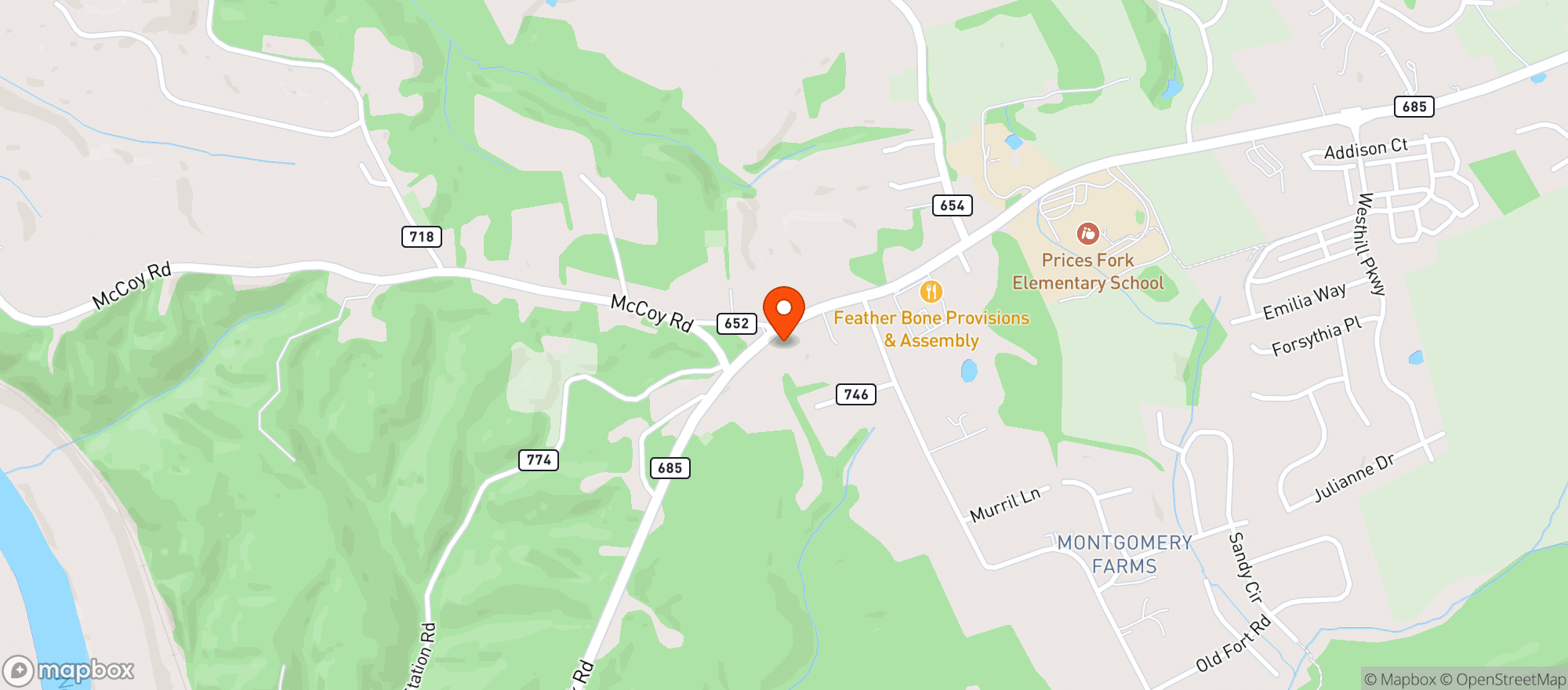 Map showing SNUFFYS GENERAL STORE
