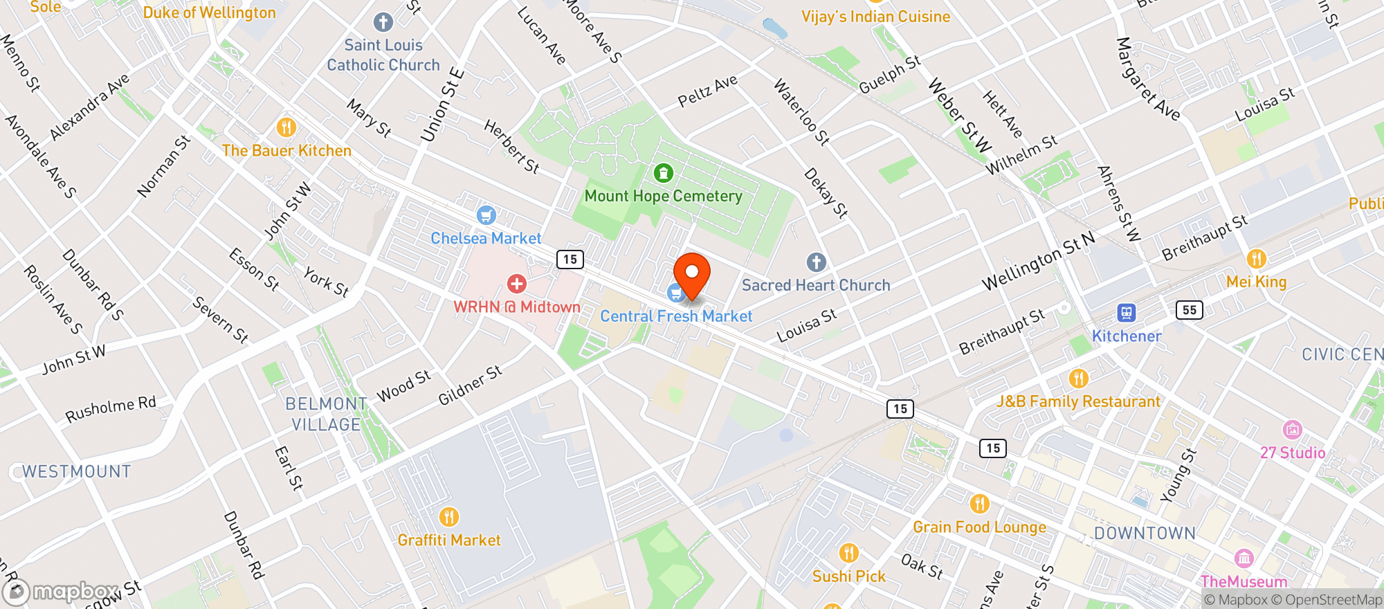 Map showing Central Fresh Market