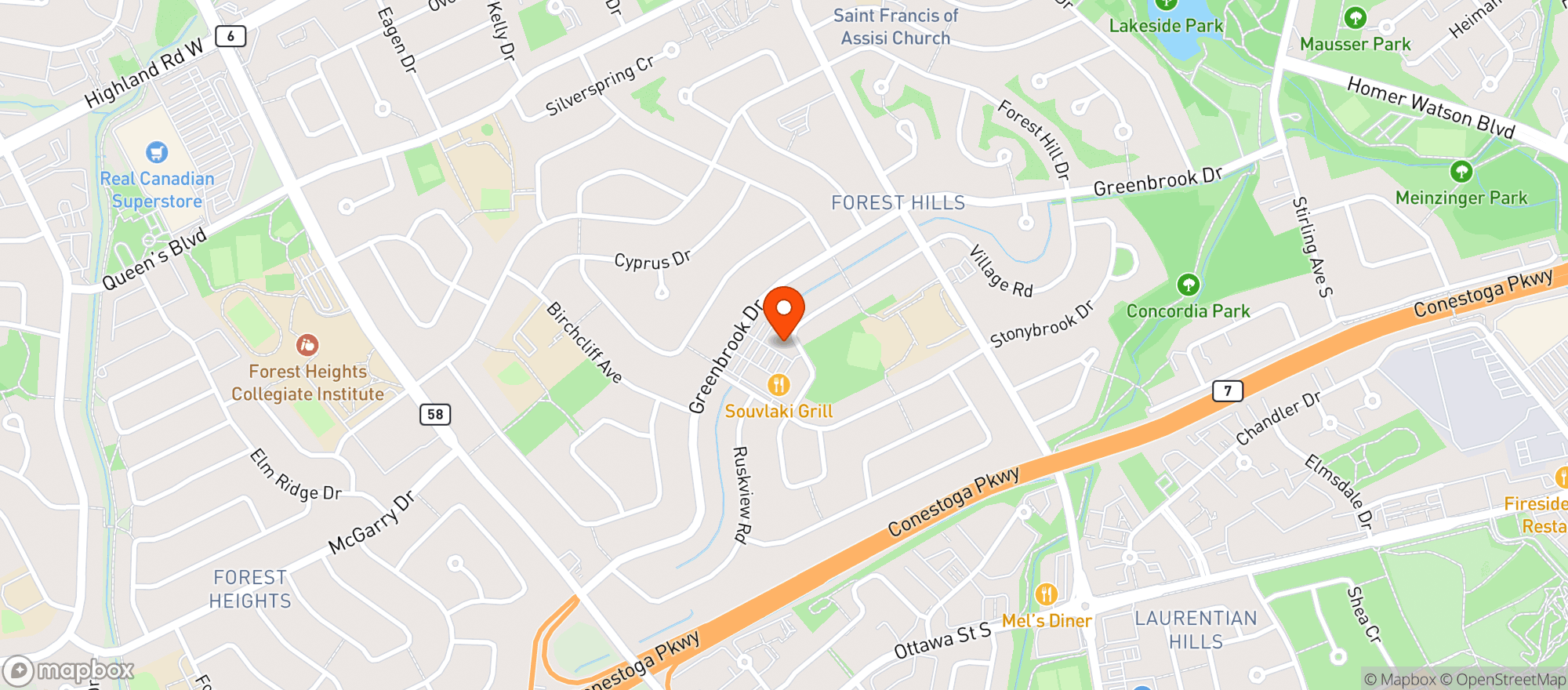 Map showing Greenbrook Pharmacy