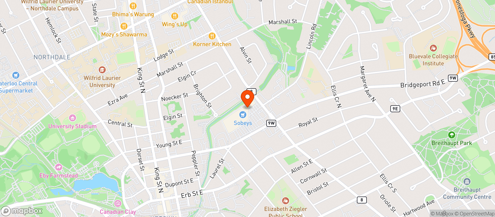 Map showing Sobeys