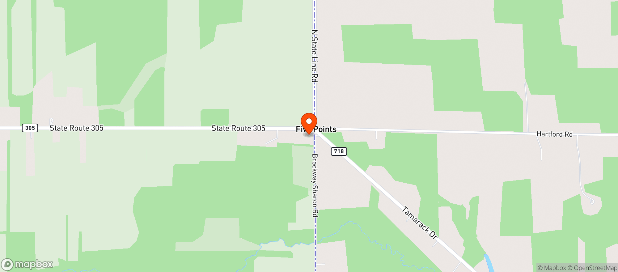 Map showing COUNTRY CONV STORE