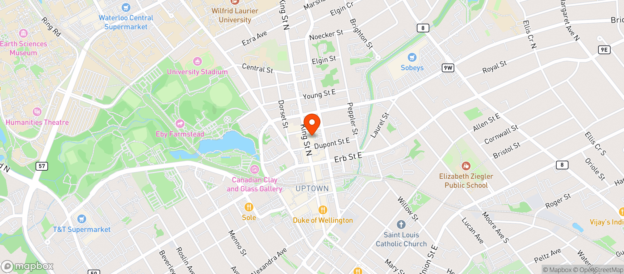 Map showing Sidewalk Beer Shop