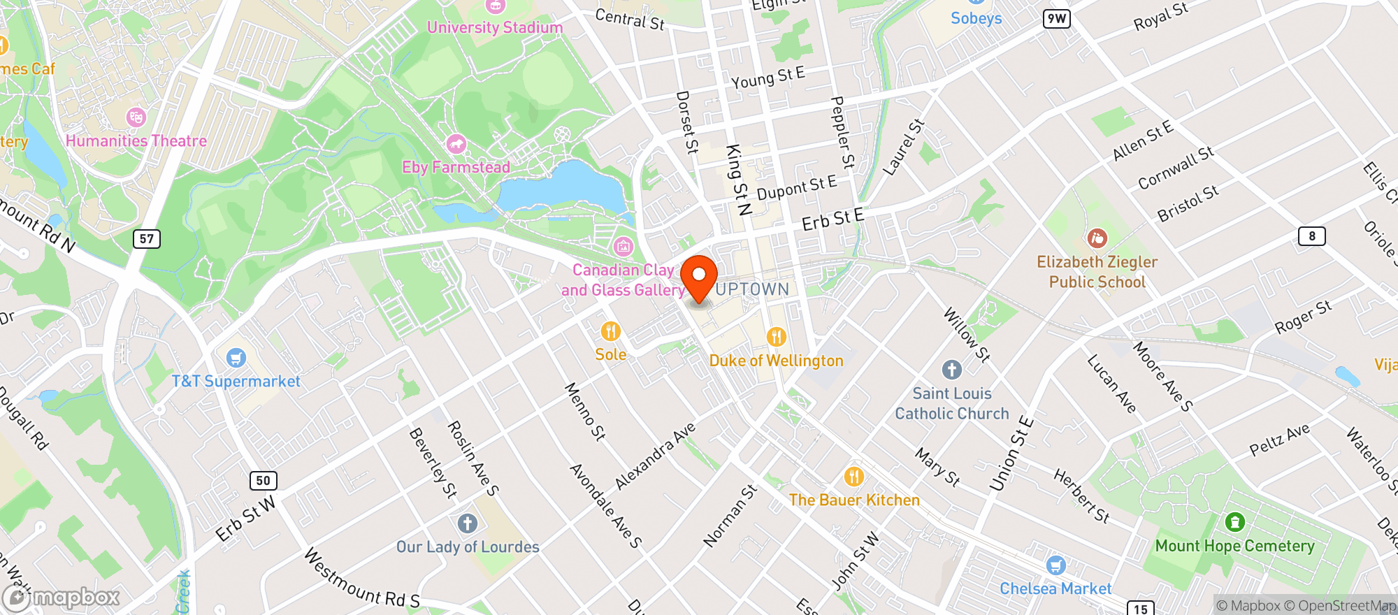 Map showing Jared's Your Independent Grocer
