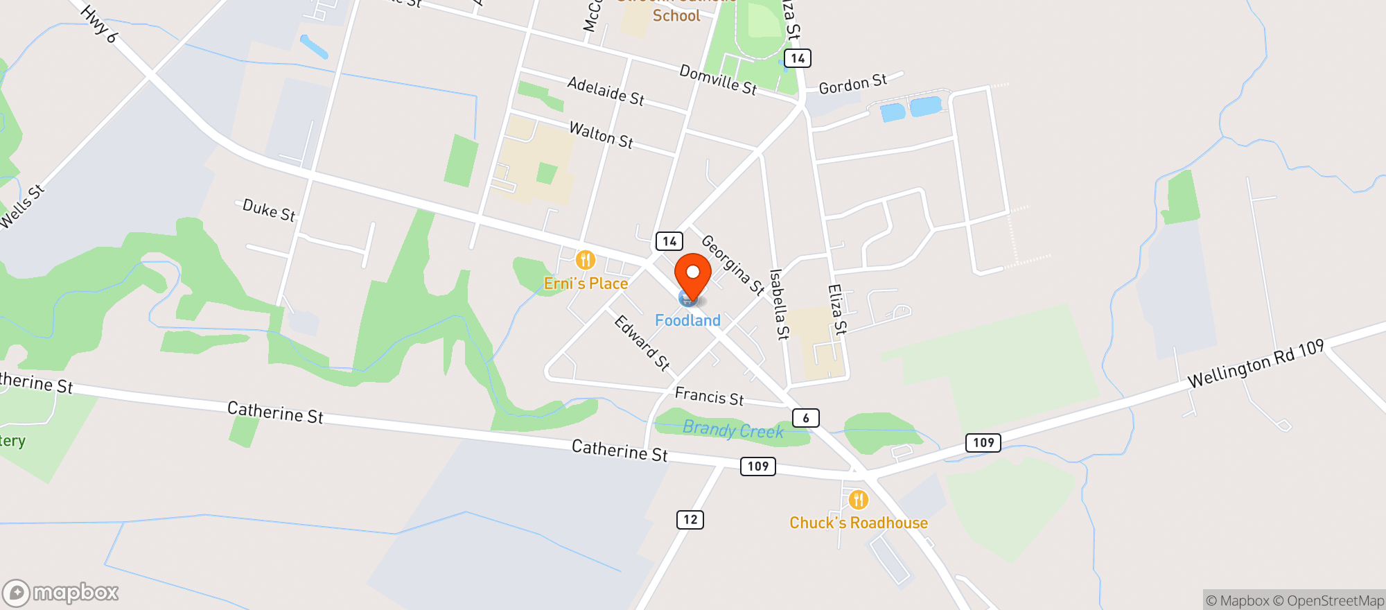 Map showing Foodland 6848