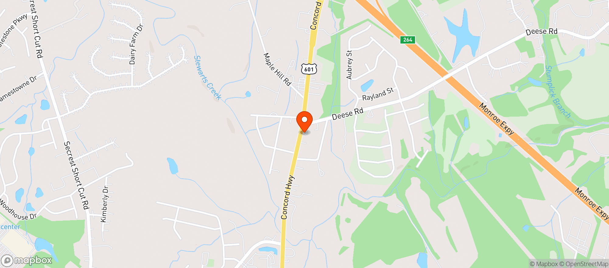 Map showing 601 Food Mart