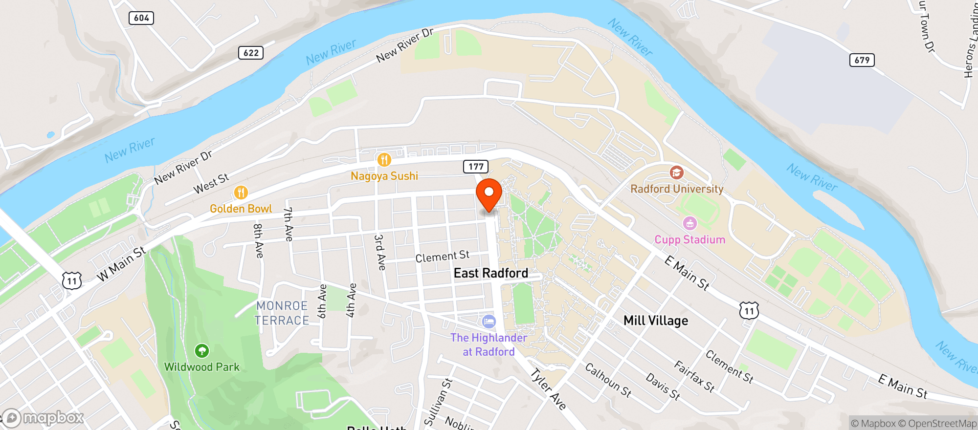 Map showing BTS FOOD & SPIRITS