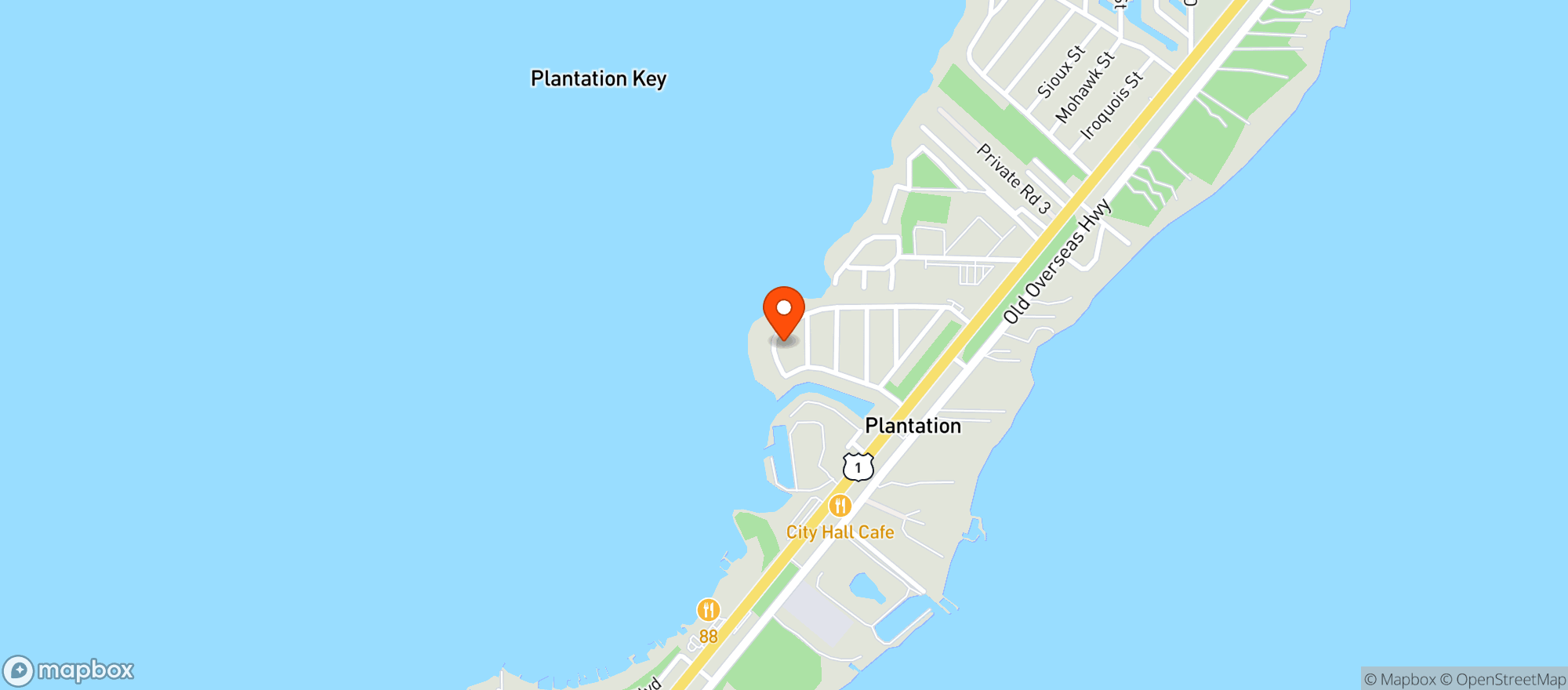 Map showing The Greeen House Tavernier