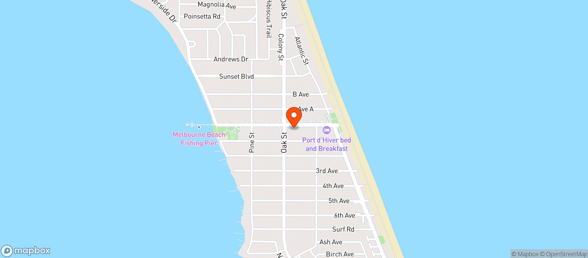 Map showing Oceanside Liquors