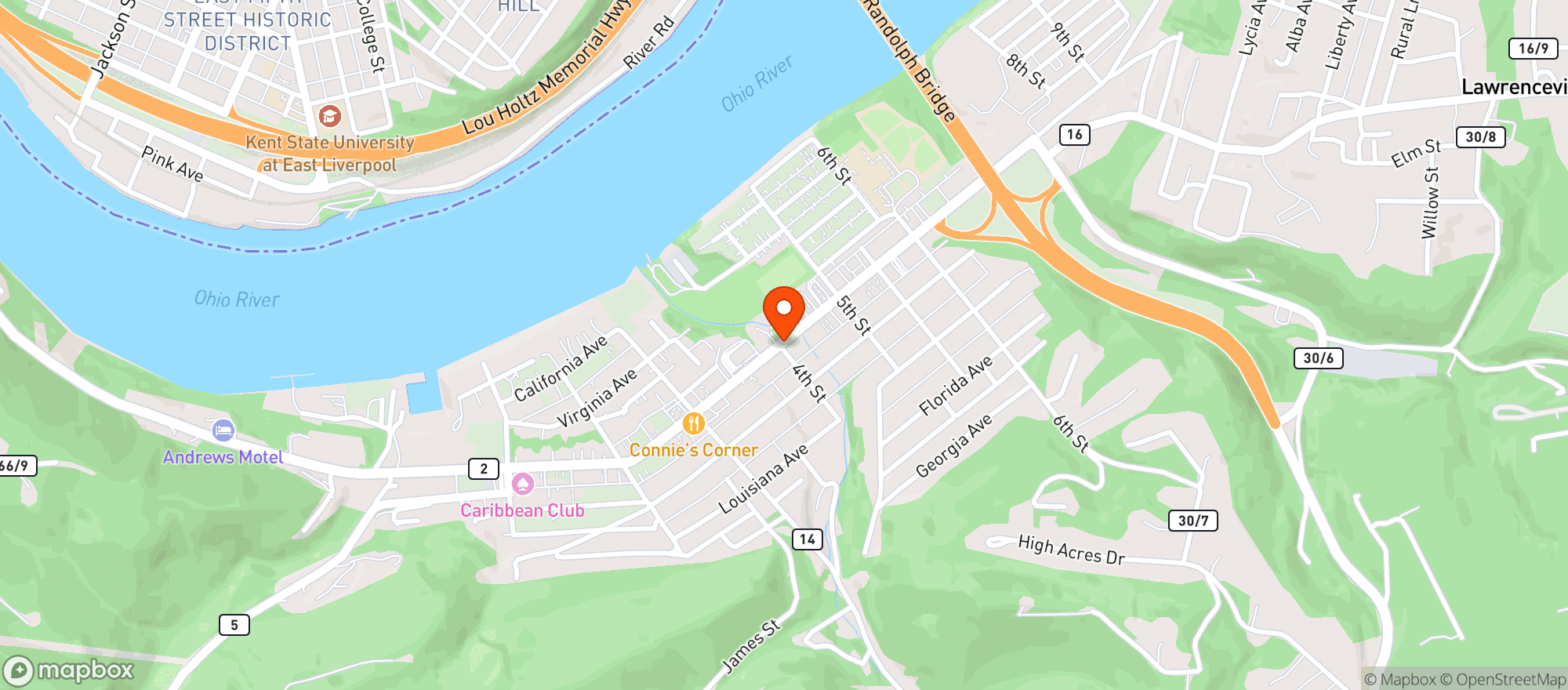 Map showing American Legion