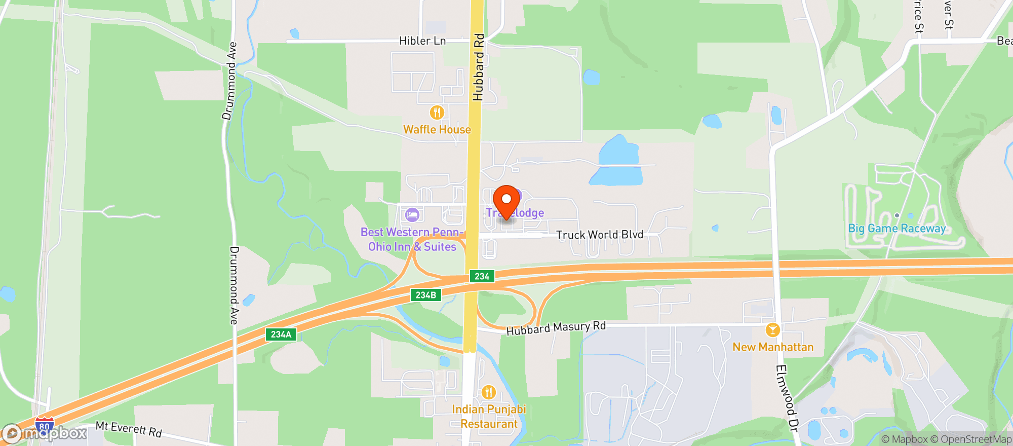 Map showing Erins Pub