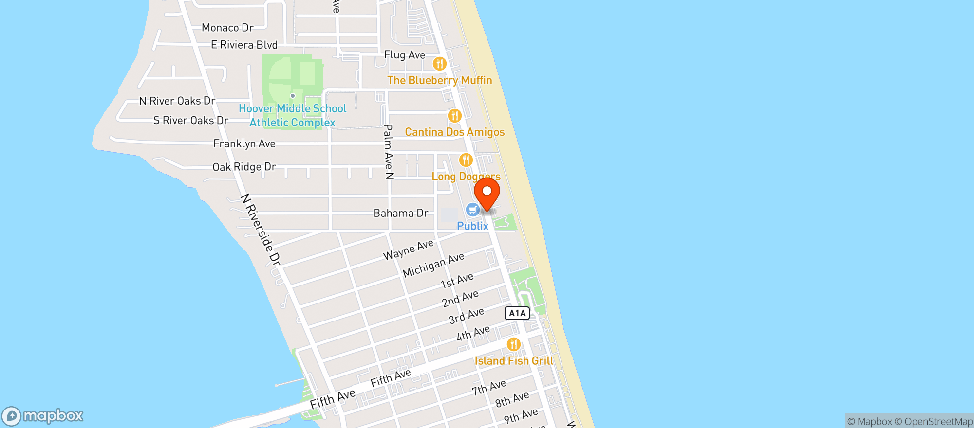 Map showing Publix Super Market