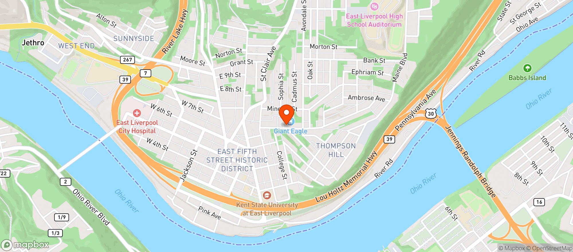 Map showing Giant Eagle