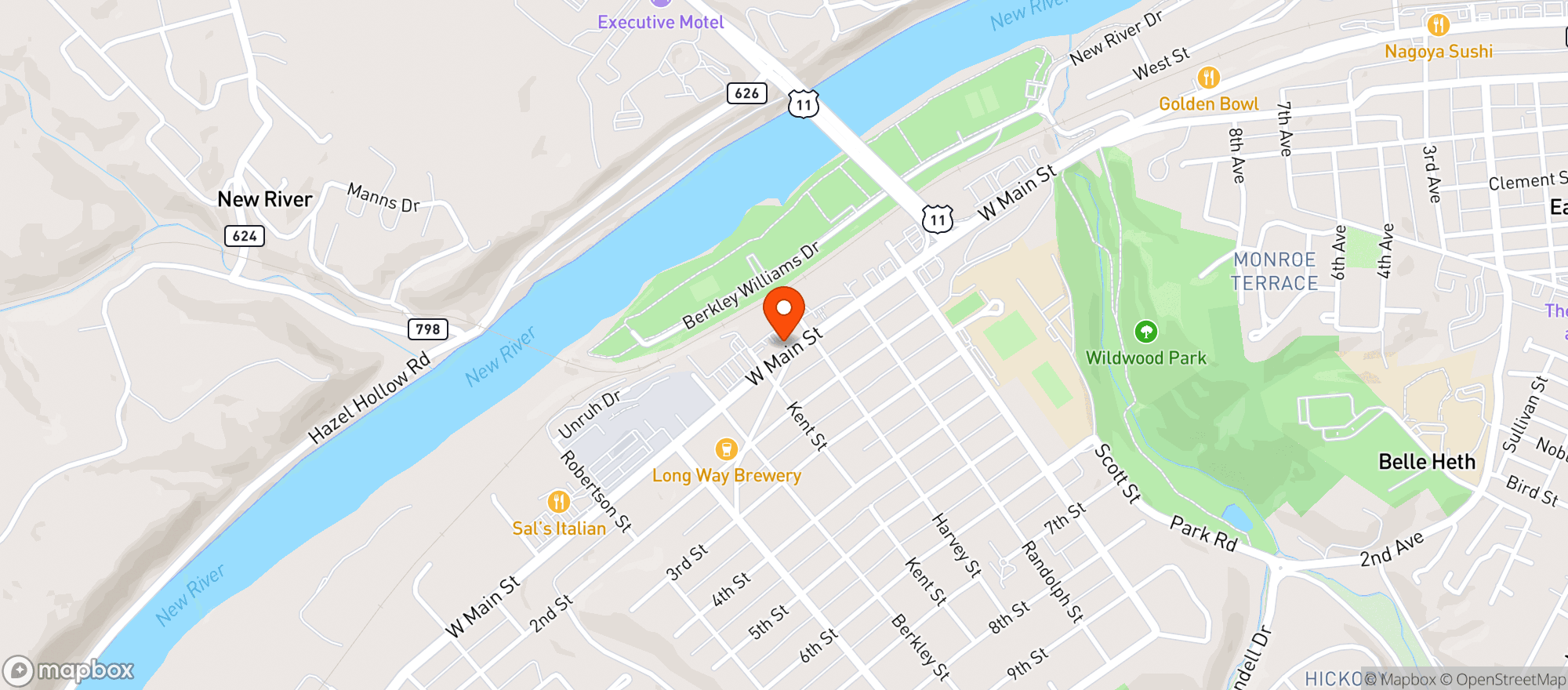 Map showing Brick House Pizza