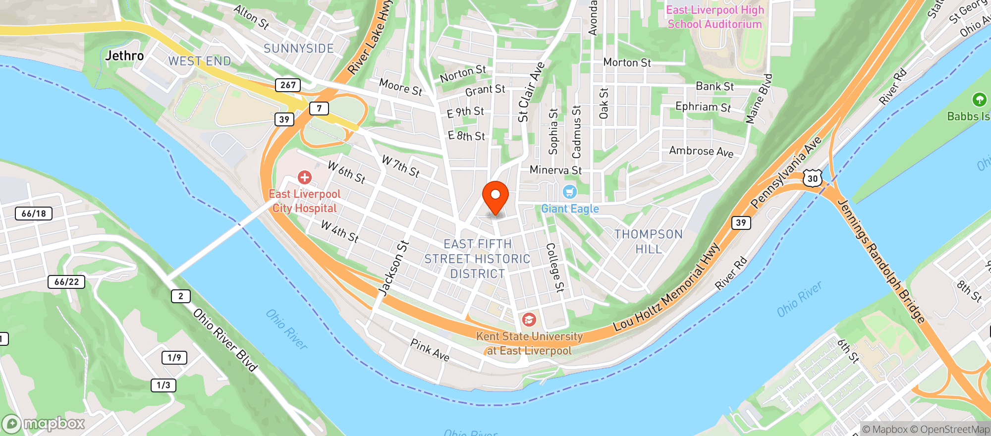Map showing Elks Lodge