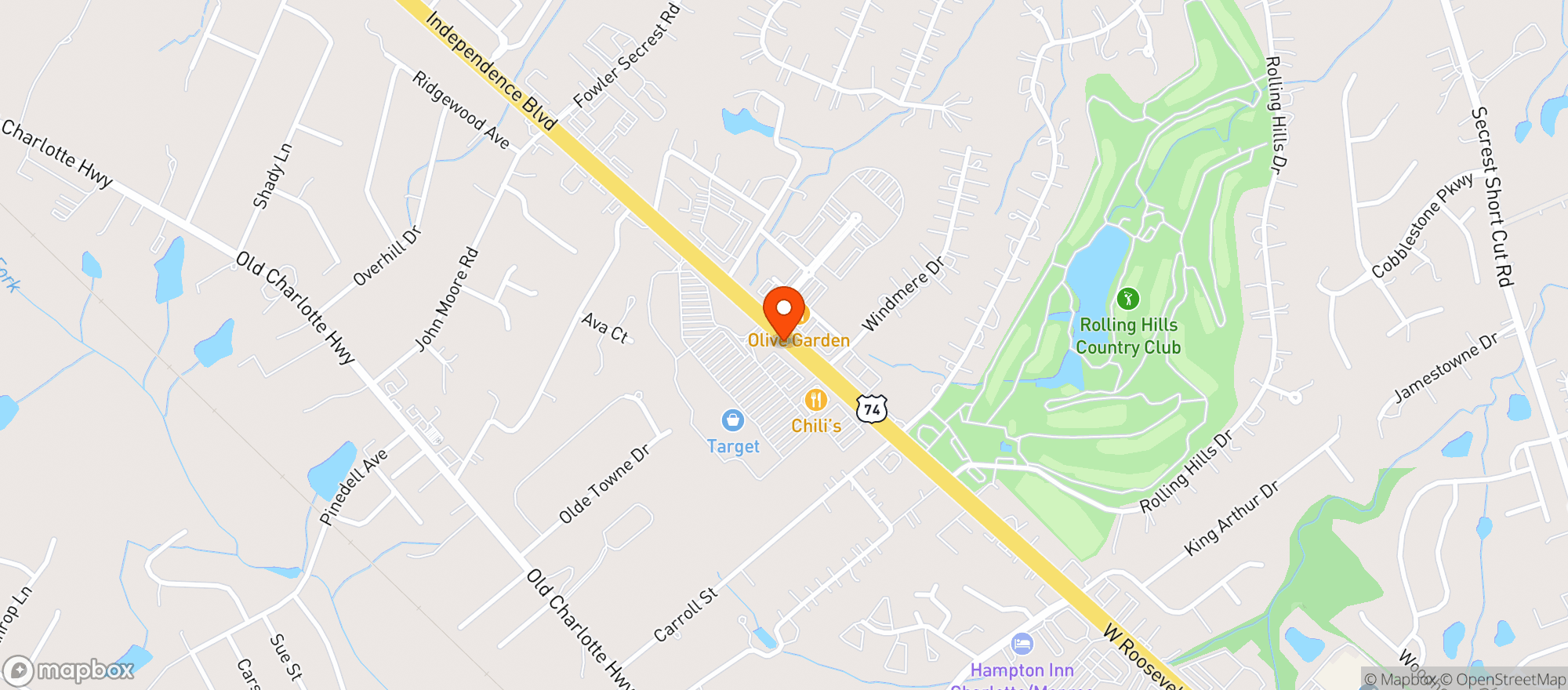 Map showing Target Store